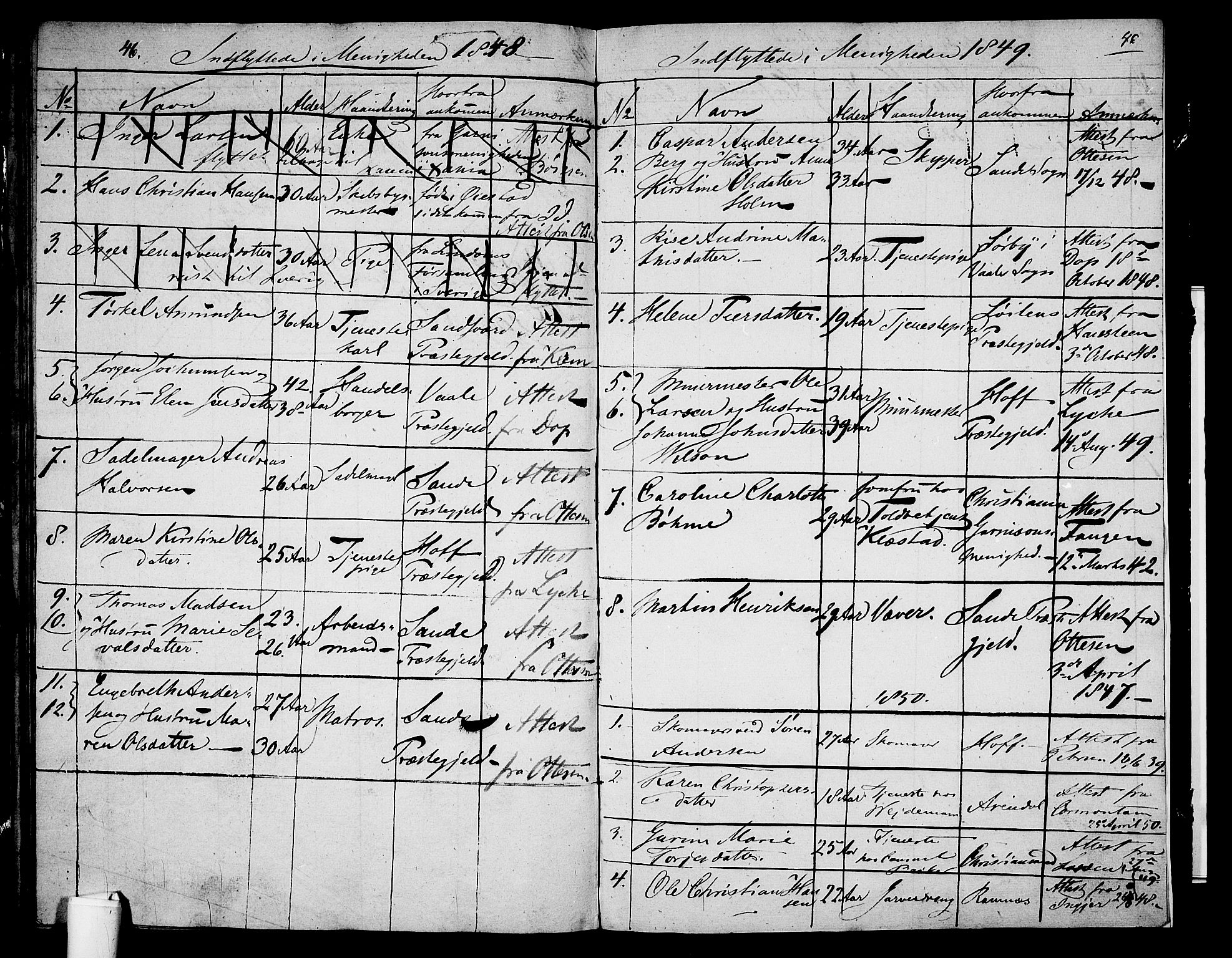 Holmestrand kirkebøker, AV/SAKO-A-346/G/Ga/L0002: Klokkerbok nr. 2, 1846-1849, s. 46