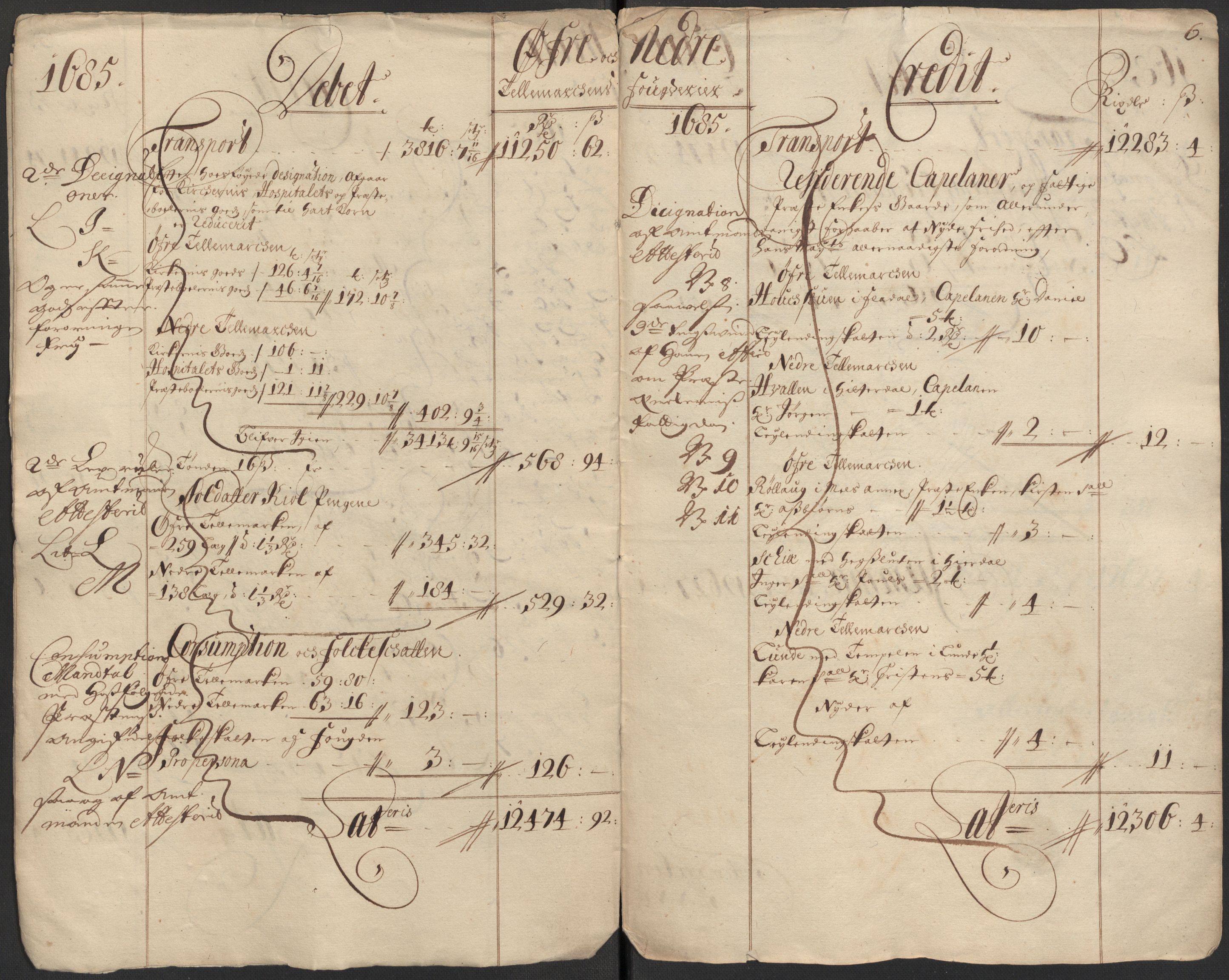 Rentekammeret inntil 1814, Reviderte regnskaper, Fogderegnskap, RA/EA-4092/R35/L2082: Fogderegnskap Øvre og Nedre Telemark, 1685, s. 7