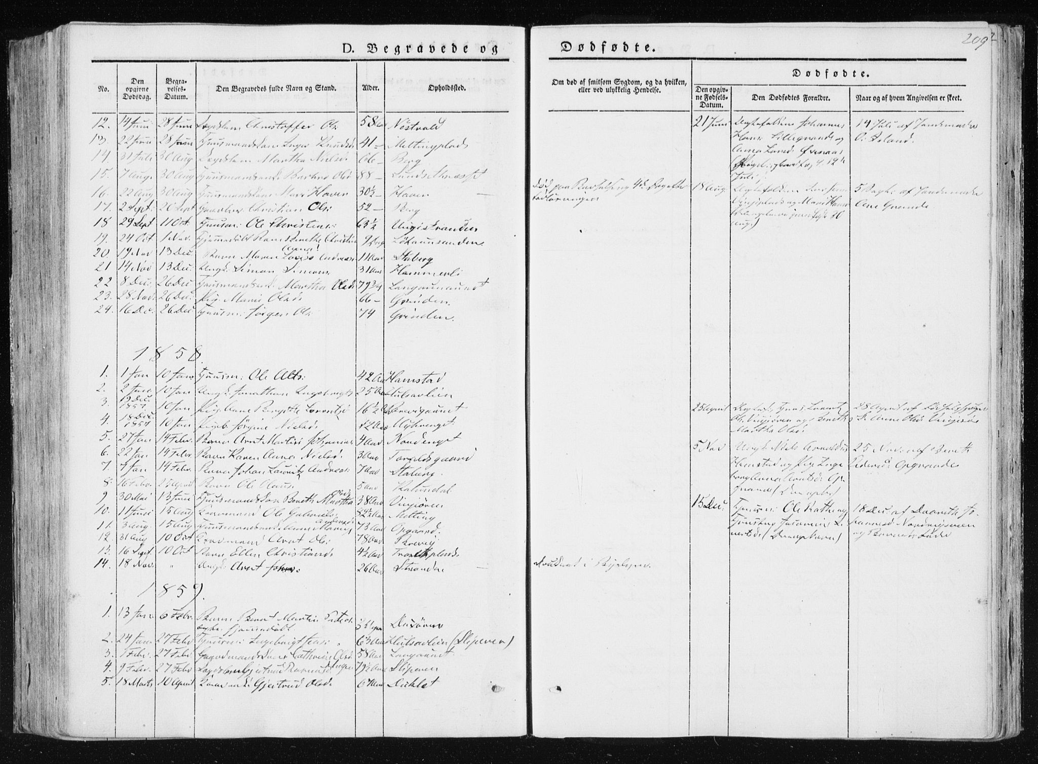 Ministerialprotokoller, klokkerbøker og fødselsregistre - Nord-Trøndelag, AV/SAT-A-1458/733/L0323: Ministerialbok nr. 733A02, 1843-1870, s. 209