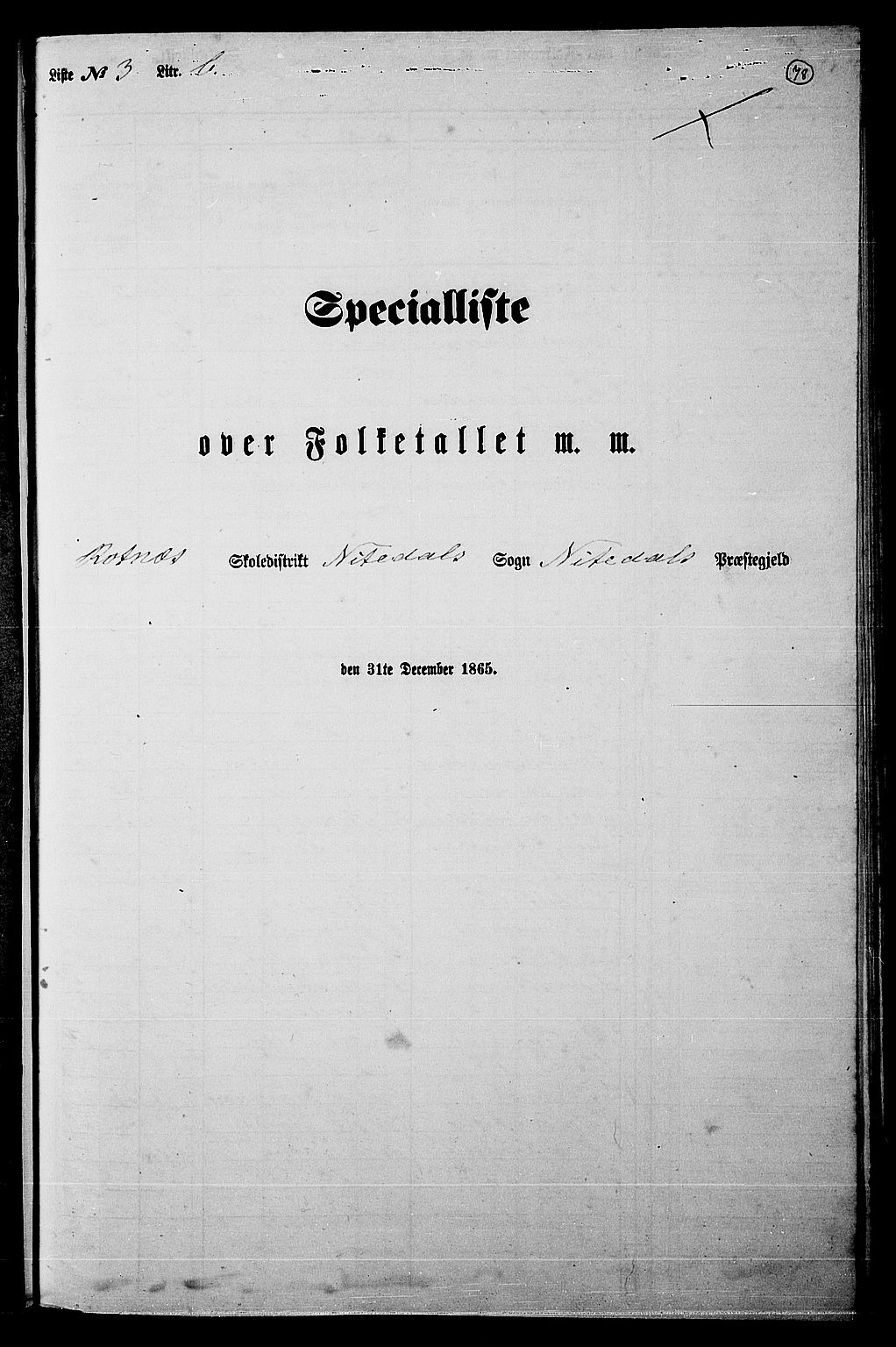 RA, Folketelling 1865 for 0233P Nittedal prestegjeld, 1865, s. 69