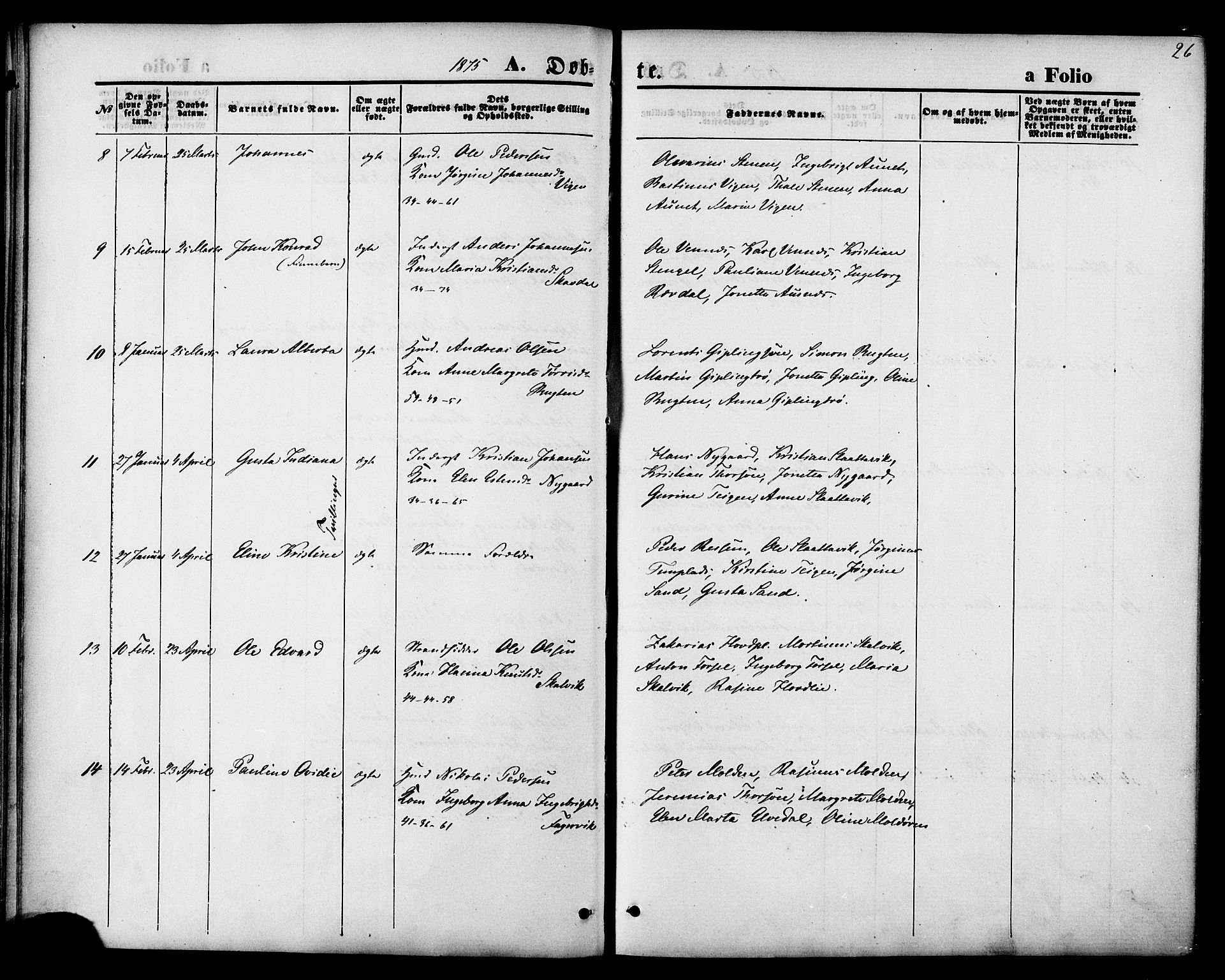 Ministerialprotokoller, klokkerbøker og fødselsregistre - Nord-Trøndelag, SAT/A-1458/744/L0419: Ministerialbok nr. 744A03, 1867-1881, s. 26