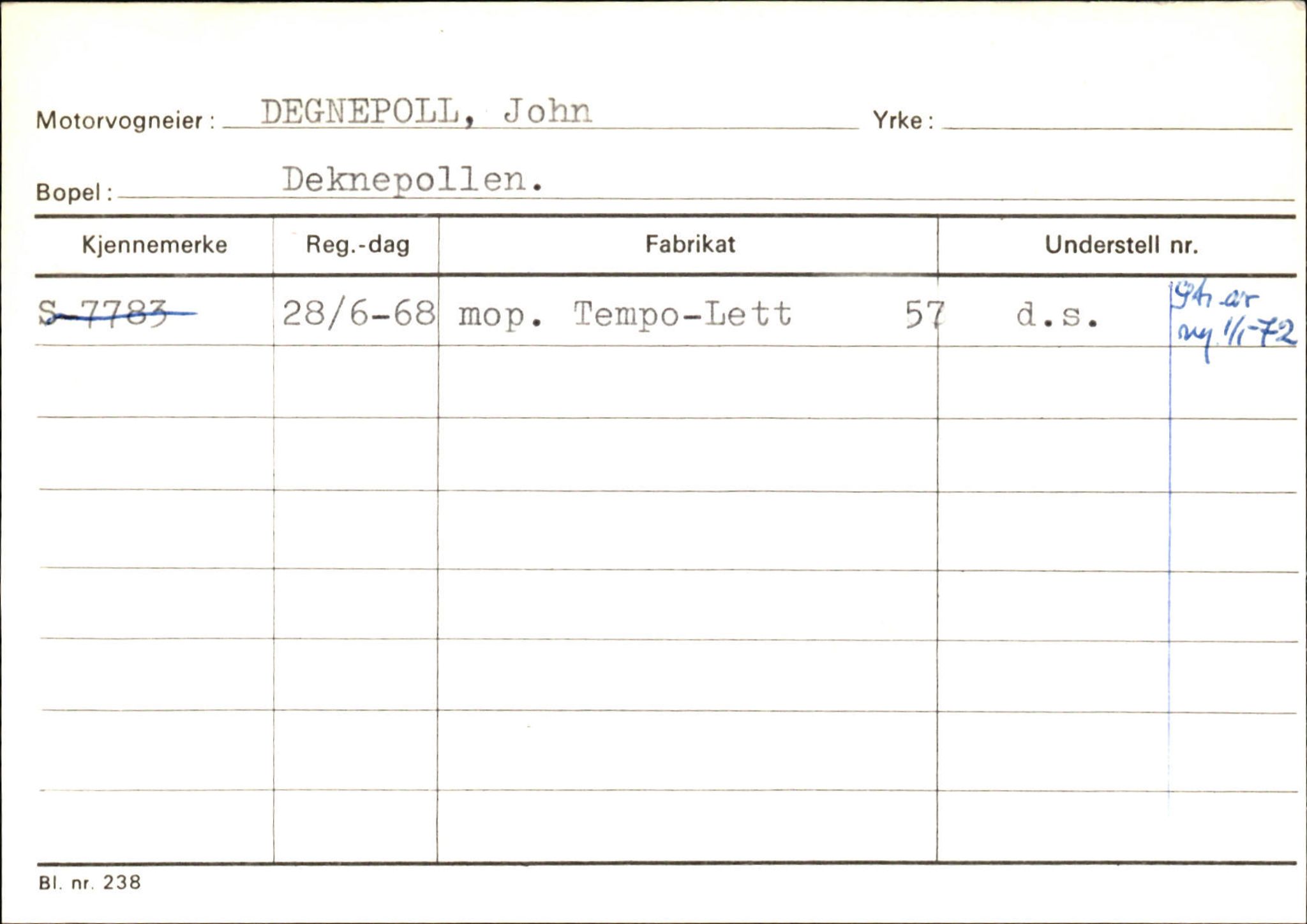 Statens vegvesen, Sogn og Fjordane vegkontor, SAB/A-5301/4/F/L0144: Registerkort Vågsøy A-R, 1945-1975, s. 360