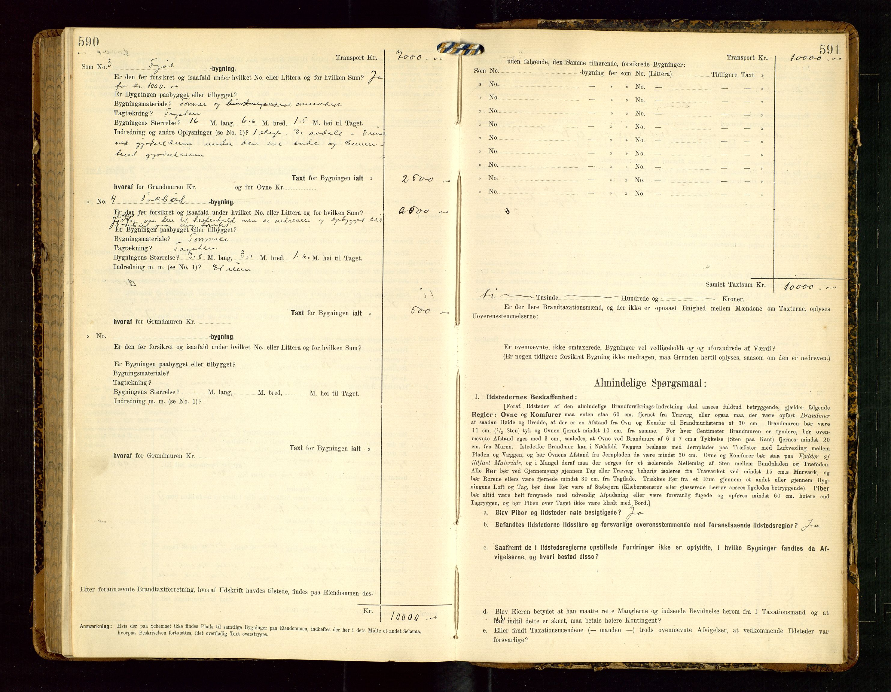 Lund lensmannskontor, SAST/A-100303/Gob/L0002: "Brandtakstprotokol", 1908-1918, s. 590-591