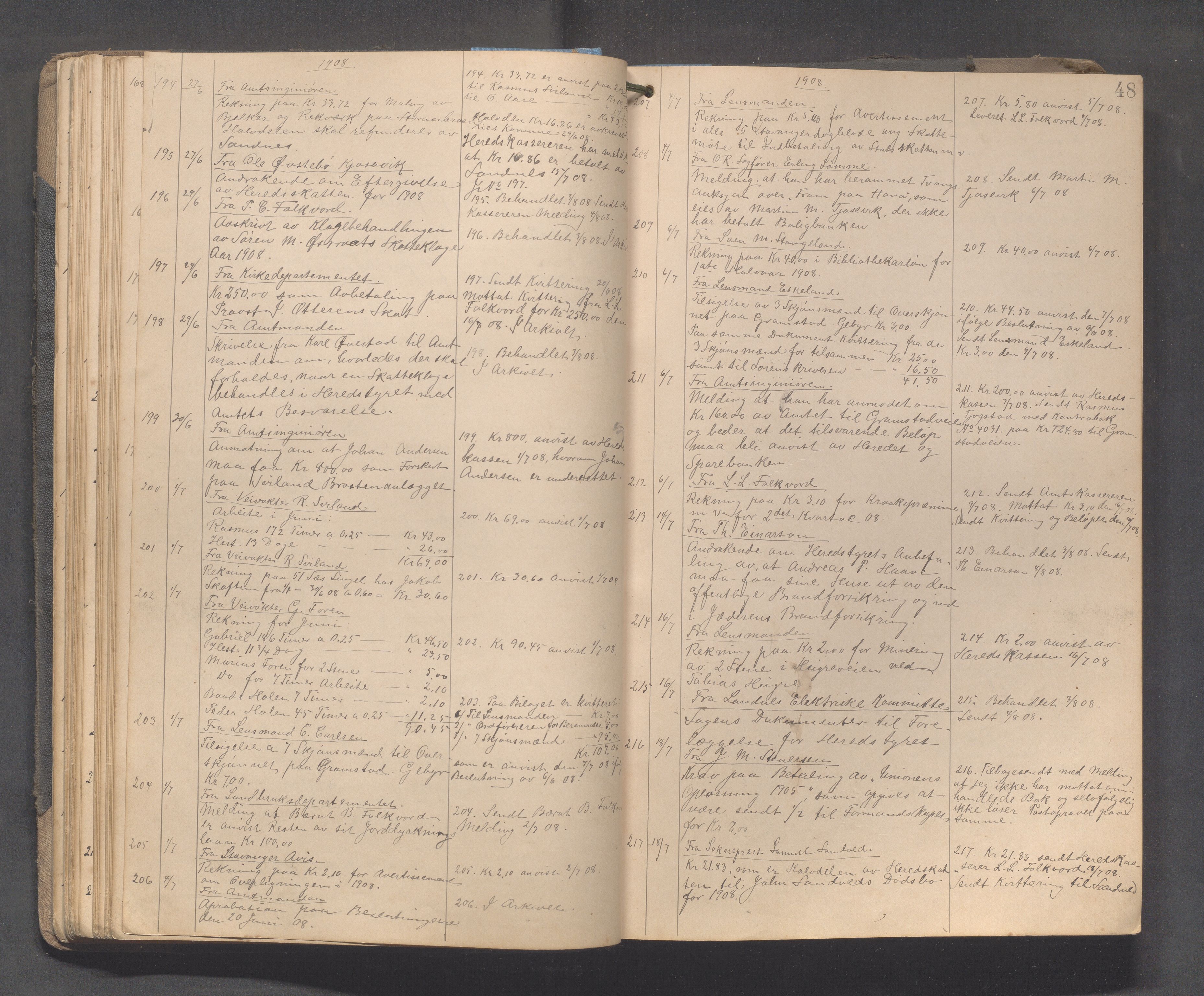 Høyland kommune - Formannskapet, IKAR/K-100046/C/L0003: Journal, 1904-1917, s. 48