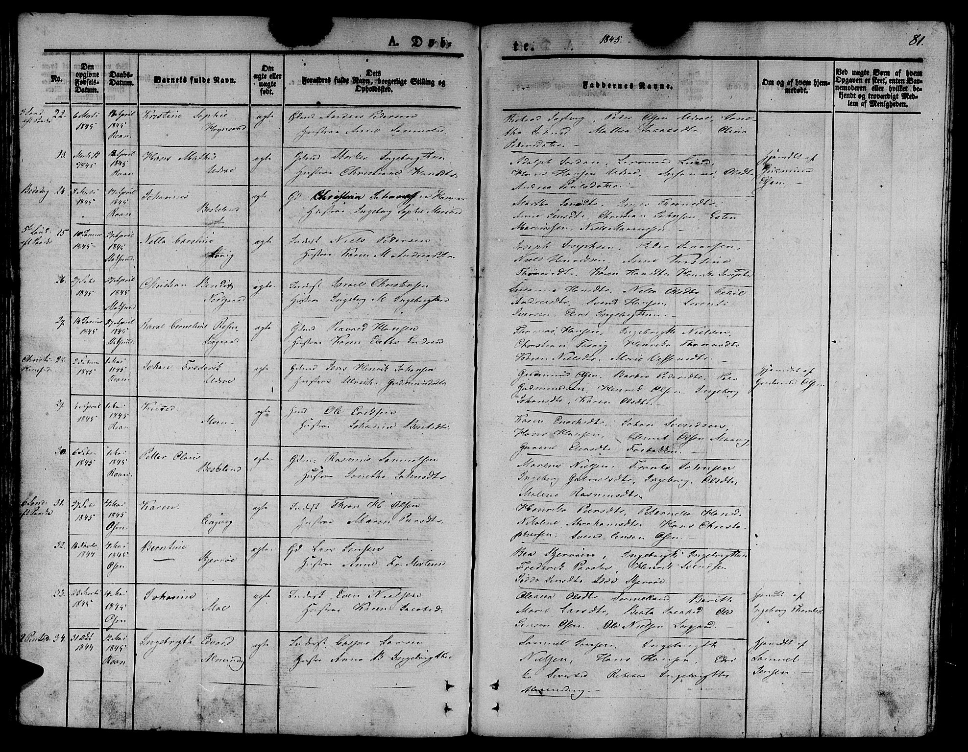 Ministerialprotokoller, klokkerbøker og fødselsregistre - Sør-Trøndelag, SAT/A-1456/657/L0703: Ministerialbok nr. 657A04, 1831-1846, s. 81