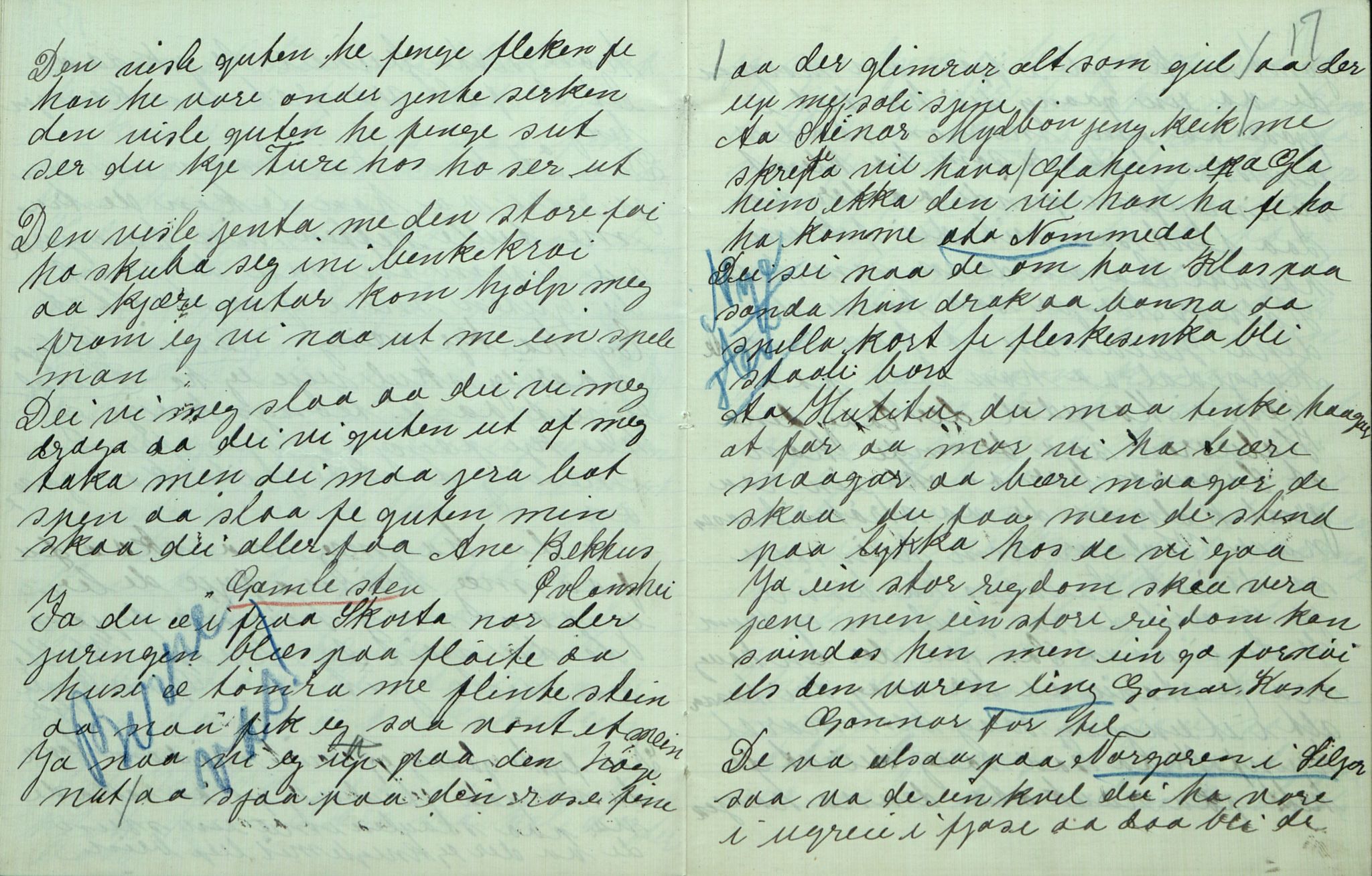 Rikard Berge, TEMU/TGM-A-1003/F/L0007/0026: 251-299 / 276 Uppskriftir av Gunhild Kivle. Viser, stev, segner, 1916, s. 16-17