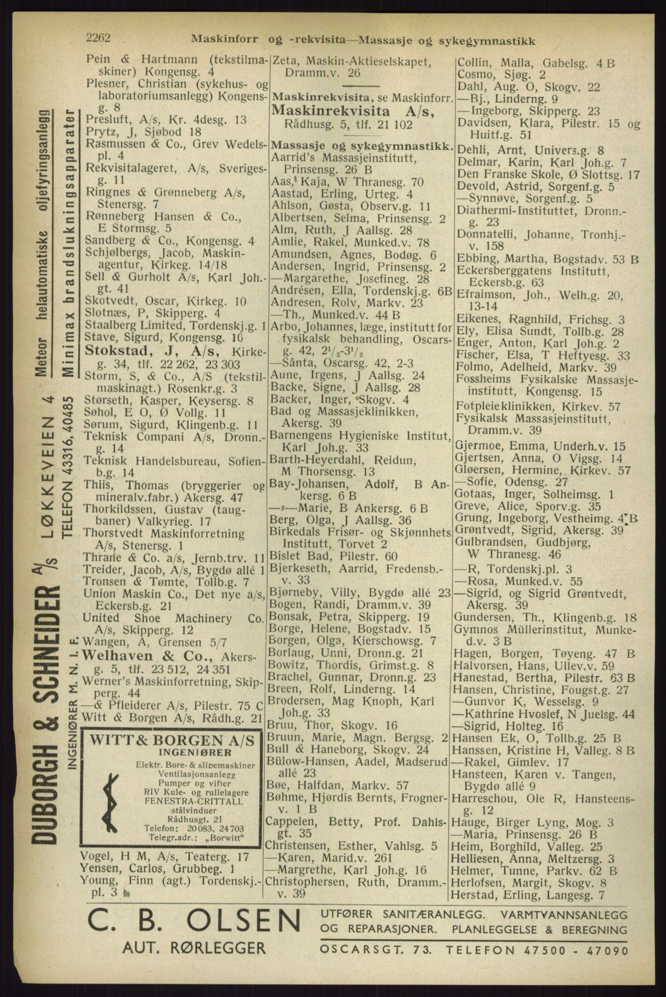 Kristiania/Oslo adressebok, PUBL/-, 1933, s. 2262