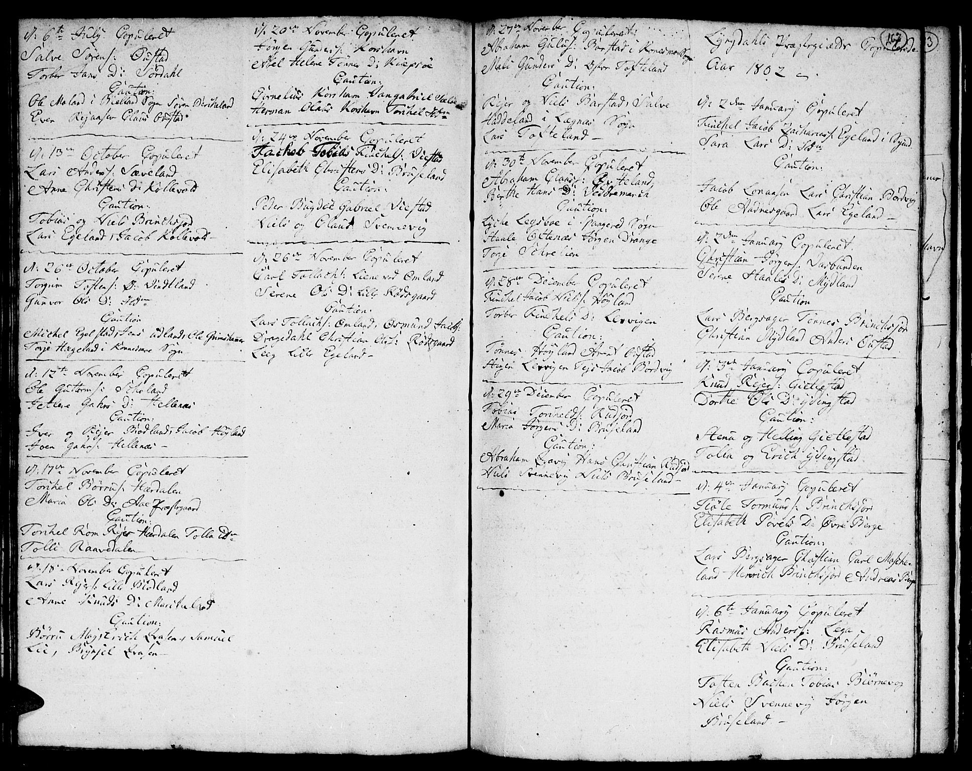 Lyngdal sokneprestkontor, AV/SAK-1111-0029/F/Fa/Fac/L0002: Ministerialbok nr. A 2, 1727-1815, s. 166-167
