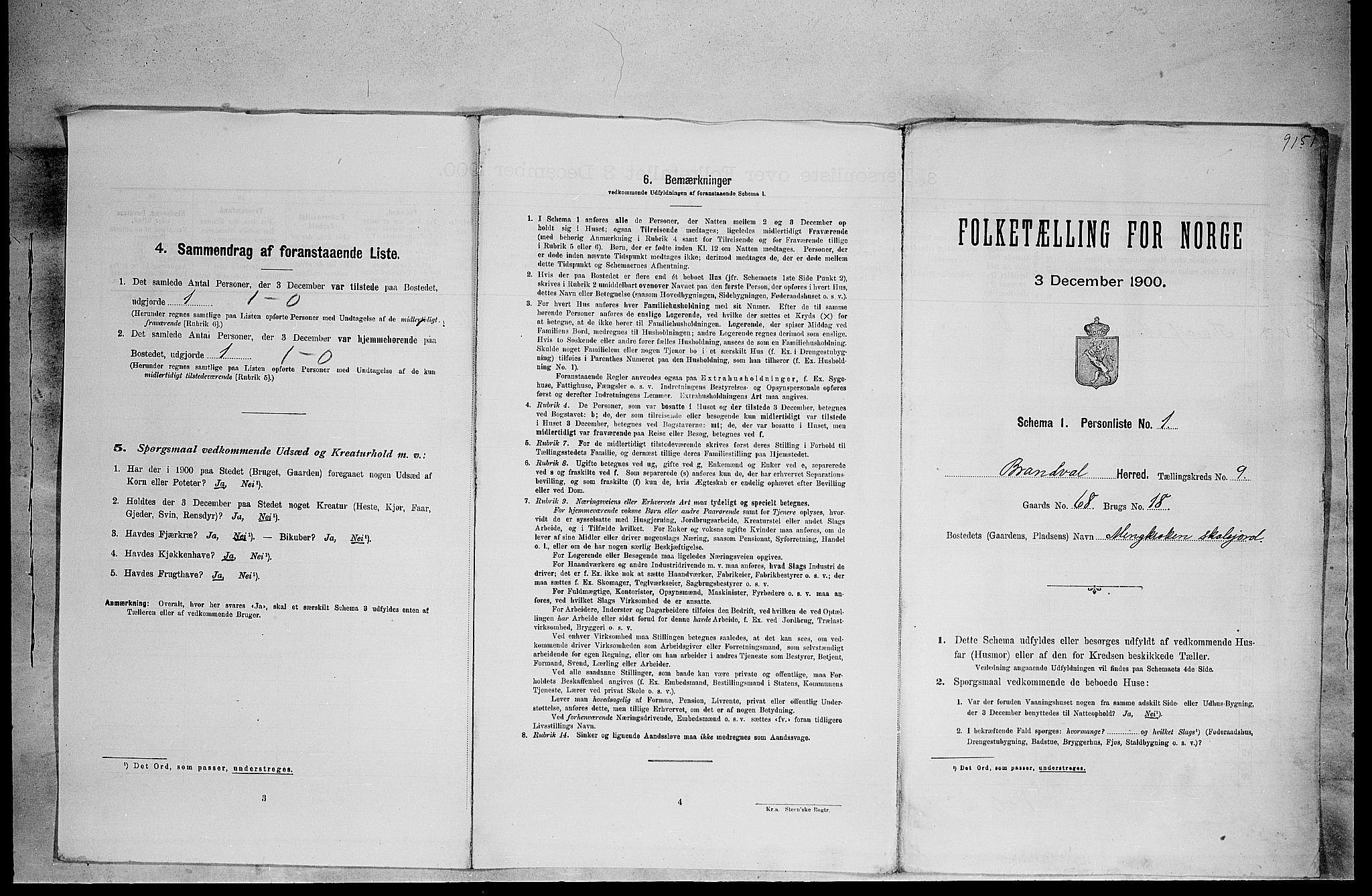 SAH, Folketelling 1900 for 0422 Brandval herred, 1900, s. 1145