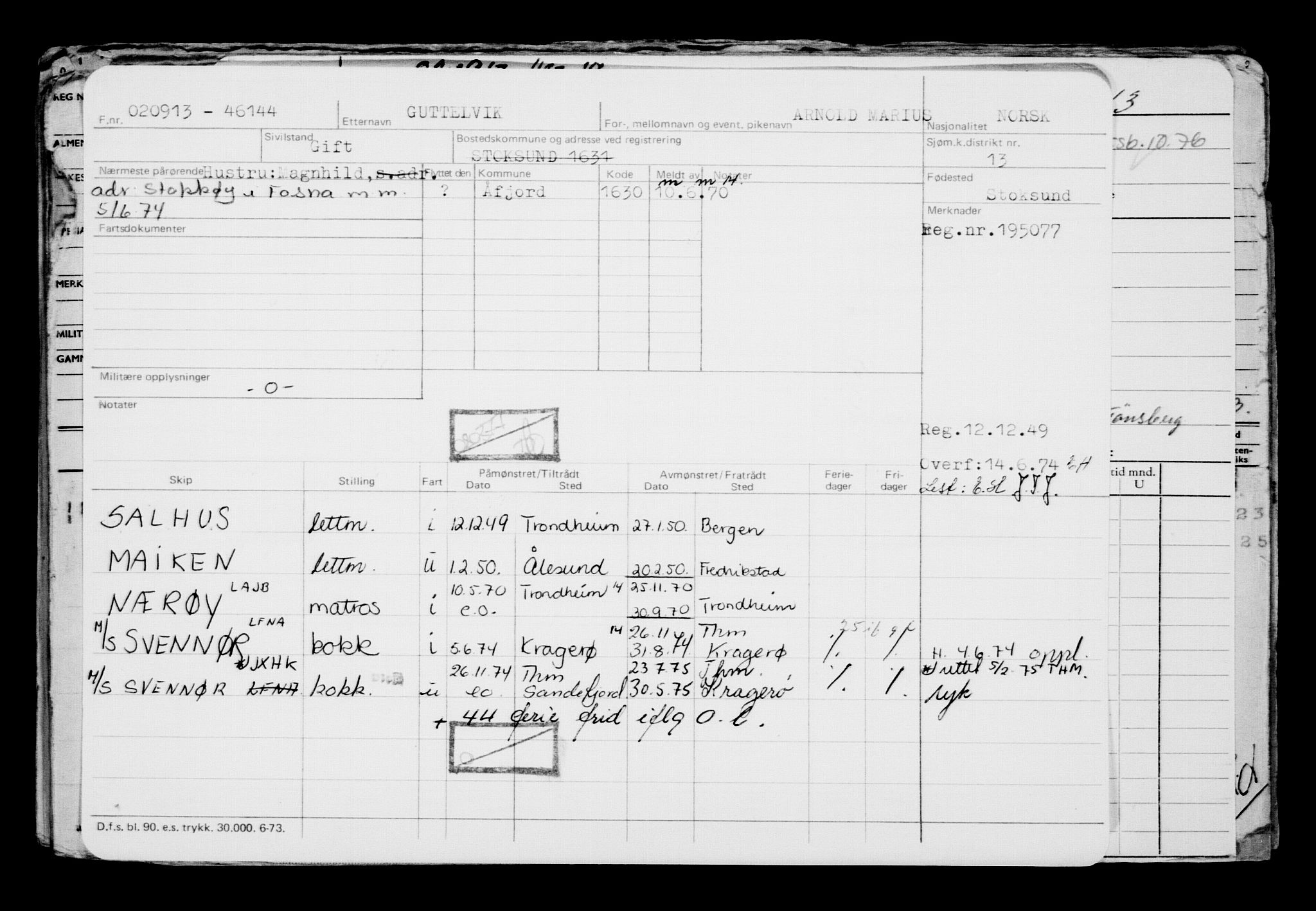 Direktoratet for sjømenn, AV/RA-S-3545/G/Gb/L0115: Hovedkort, 1913, s. 15