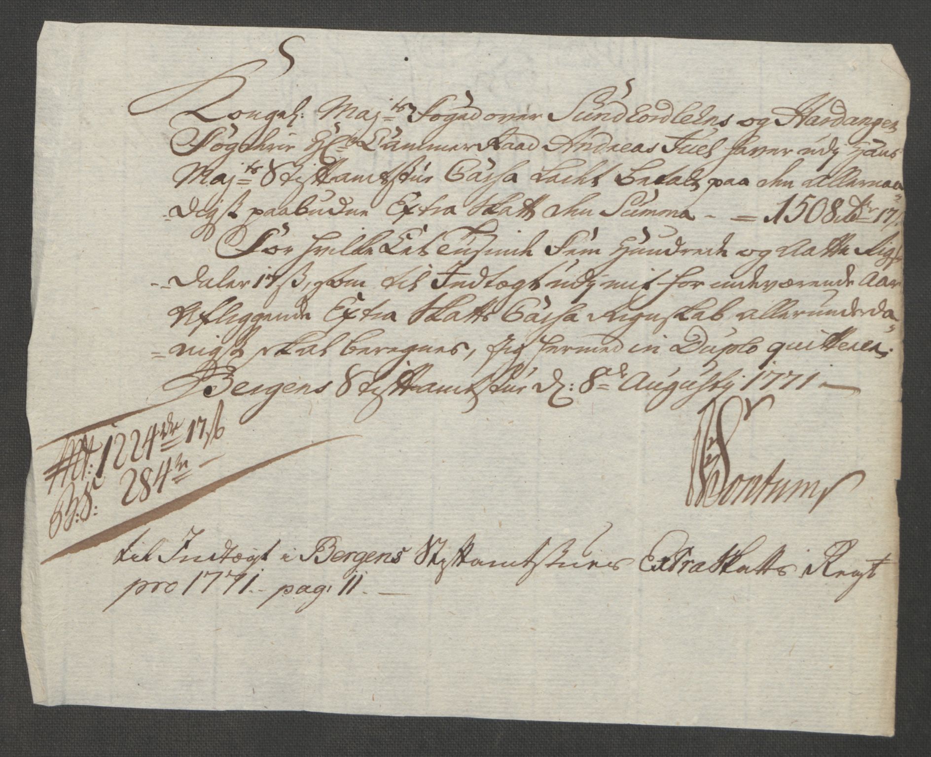 Rentekammeret inntil 1814, Reviderte regnskaper, Fogderegnskap, RA/EA-4092/R48/L3136: Ekstraskatten Sunnhordland og Hardanger, 1762-1772, s. 226