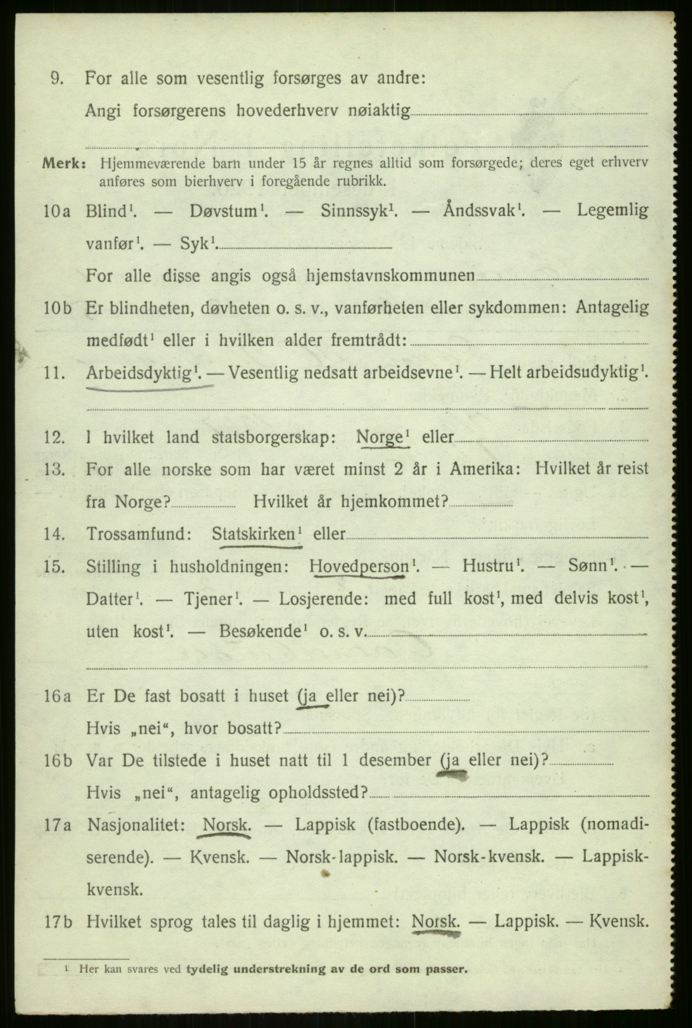 SATØ, Folketelling 1920 for 1925 Sørreisa herred, 1920, s. 873