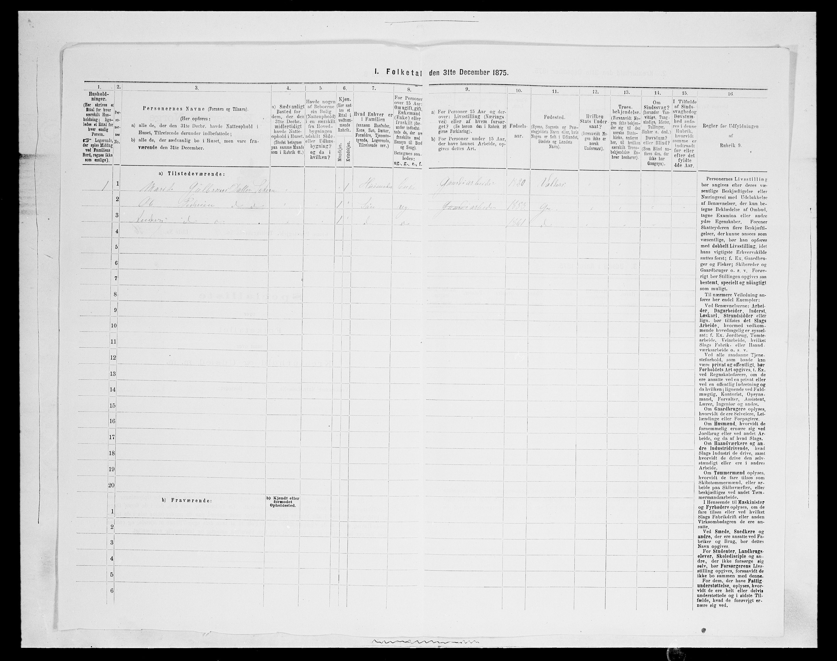 SAH, Folketelling 1875 for 0534P Gran prestegjeld, 1875, s. 2352