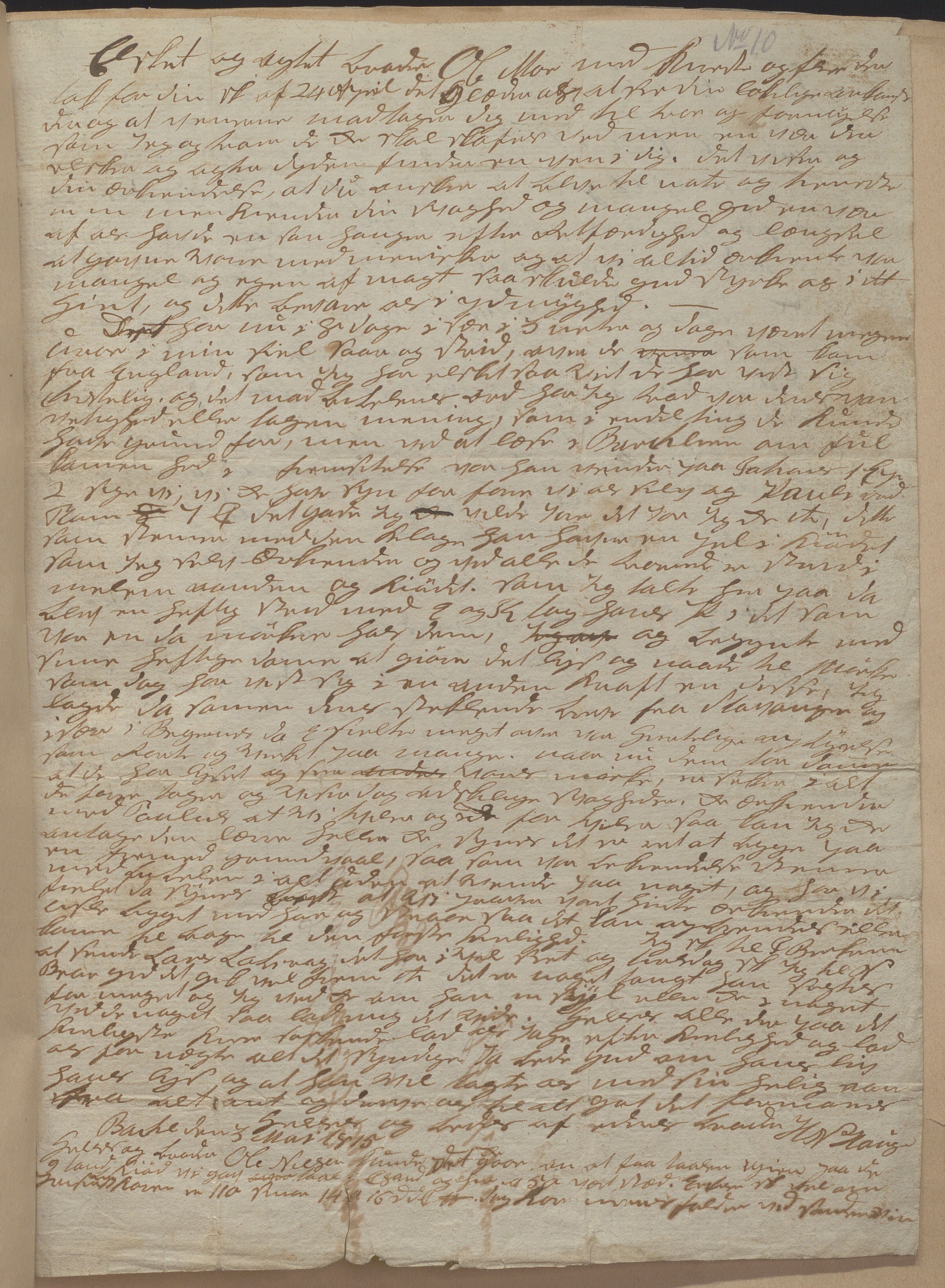 Heggtveitsamlingen, TMF/A-1007/H/L0050: Innbundne brev, Ms A, med innlagt registratur. , 1800-1850