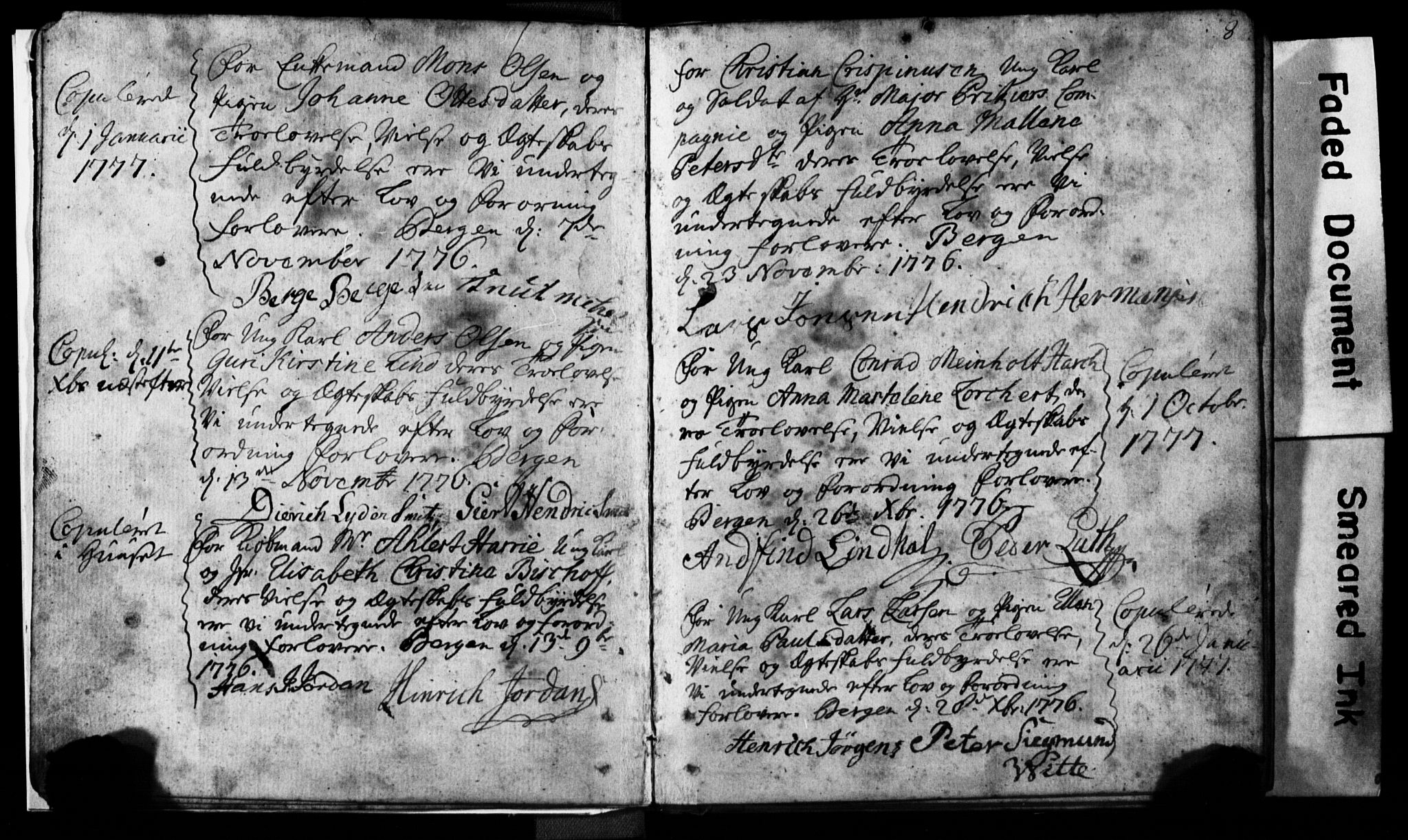 Korskirken sokneprestembete, SAB/A-76101: Forlovererklæringer nr. II.5.1, 1776-1816, s. 8