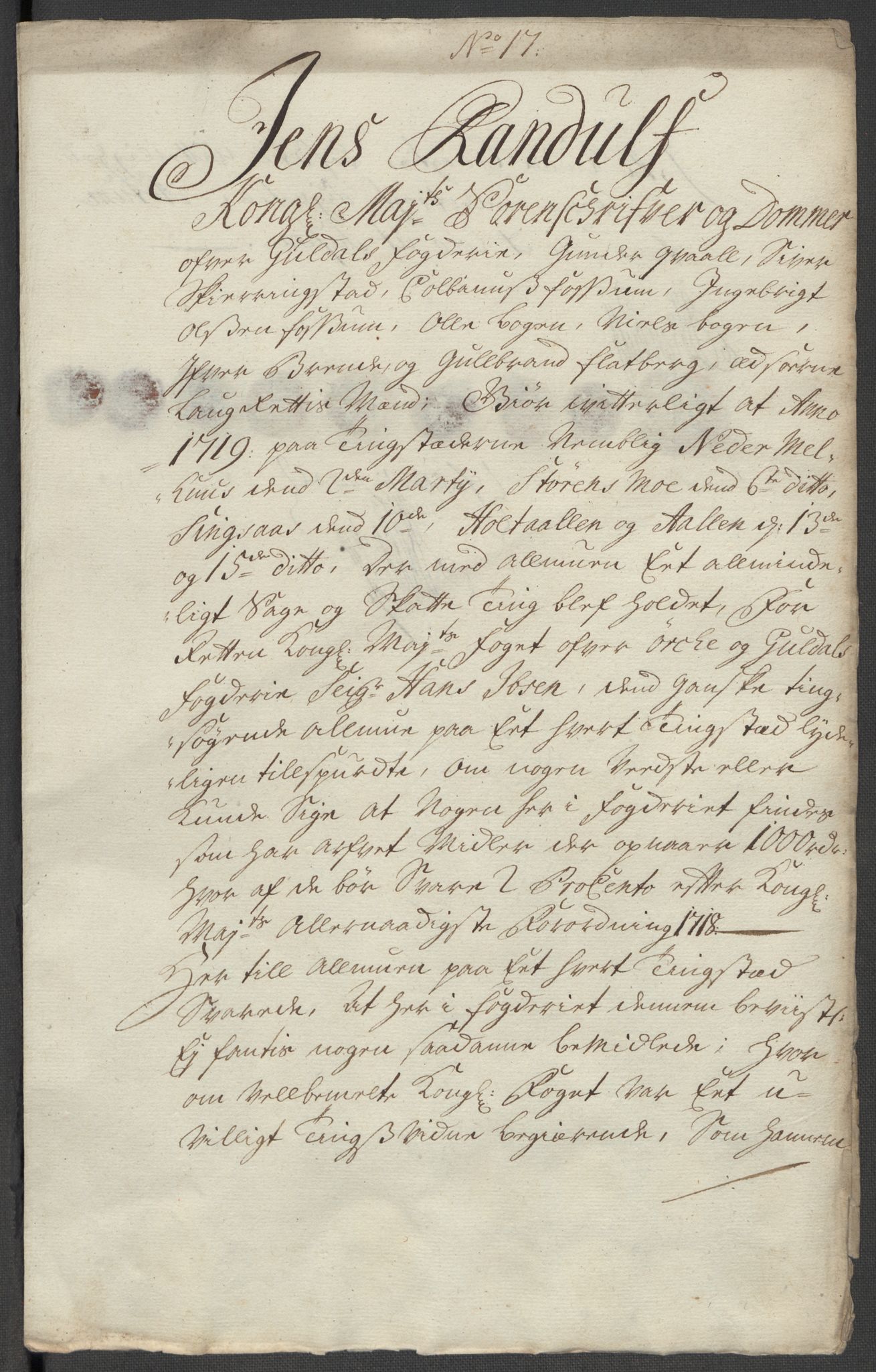 Rentekammeret inntil 1814, Reviderte regnskaper, Fogderegnskap, AV/RA-EA-4092/R60/L3972: Fogderegnskap Orkdal og Gauldal, 1718, s. 76