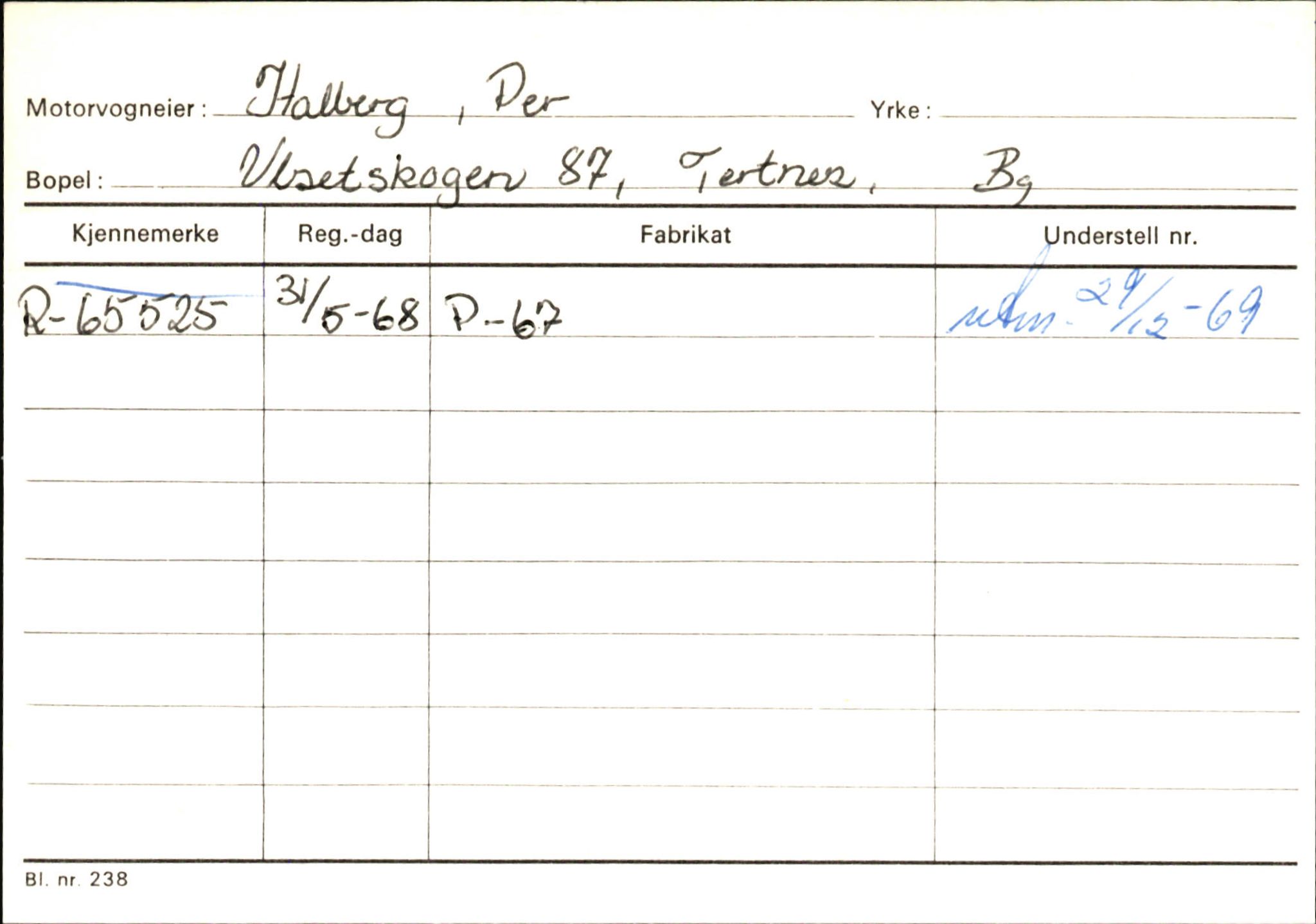 Statens vegvesen, Hordaland vegkontor, AV/SAB-A-5201/2/Ha/L0018: R-eierkort H, 1920-1971, s. 1