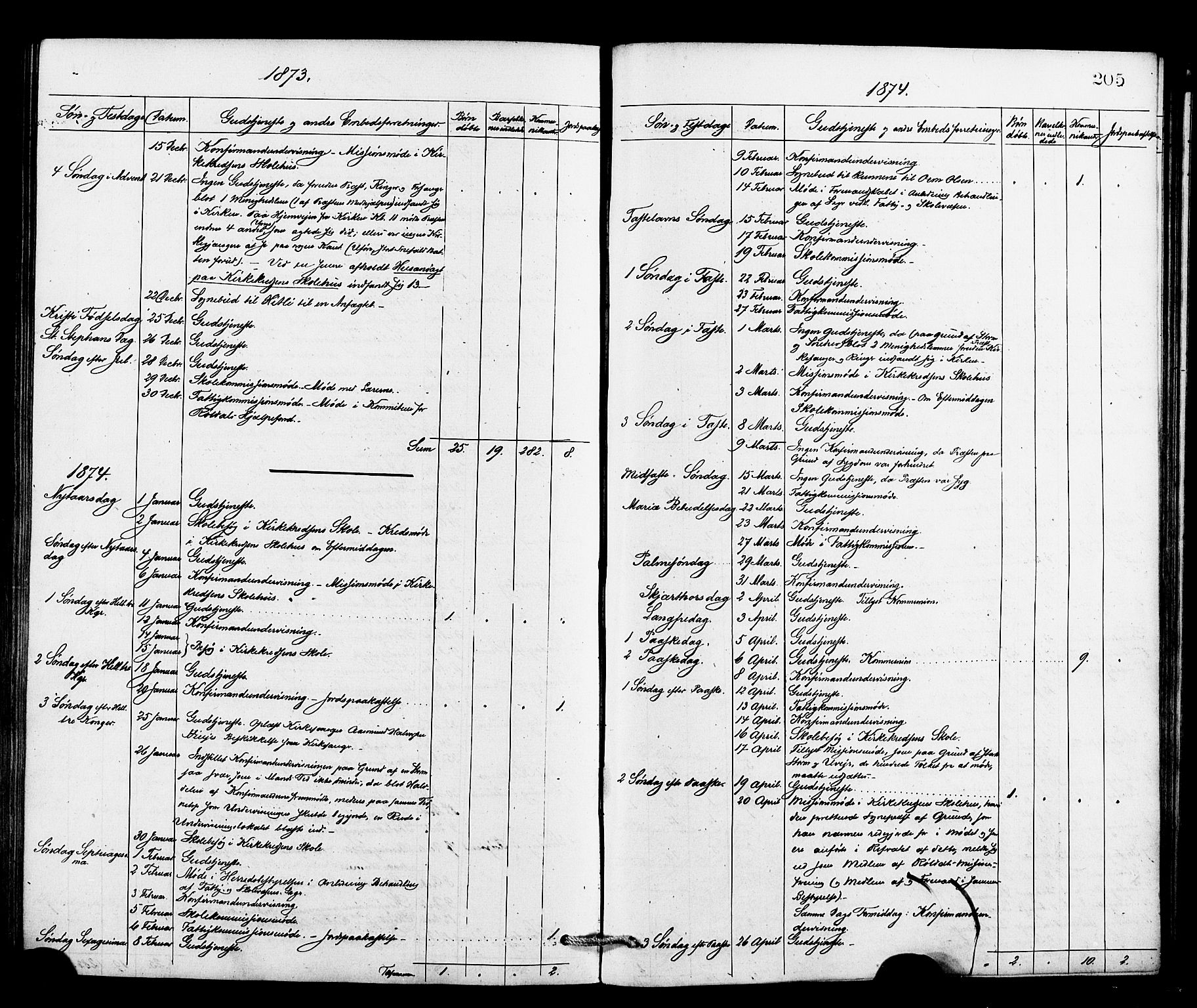 Røldal sokneprestembete, AV/SAB-A-100247: Ministerialbok nr. A 4, 1870-1886, s. 205