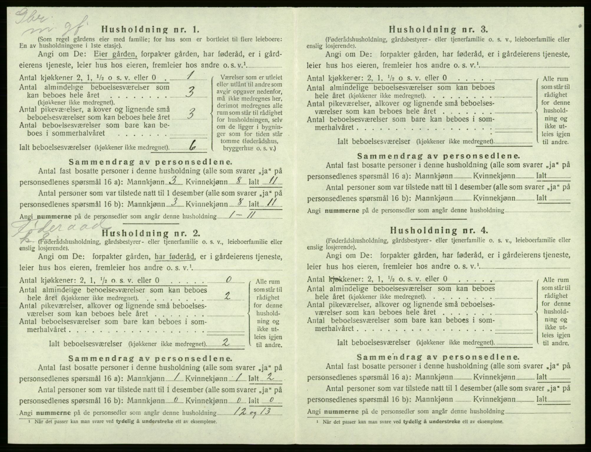 SAB, Folketelling 1920 for 1238 Kvam herred, 1920, s. 1141