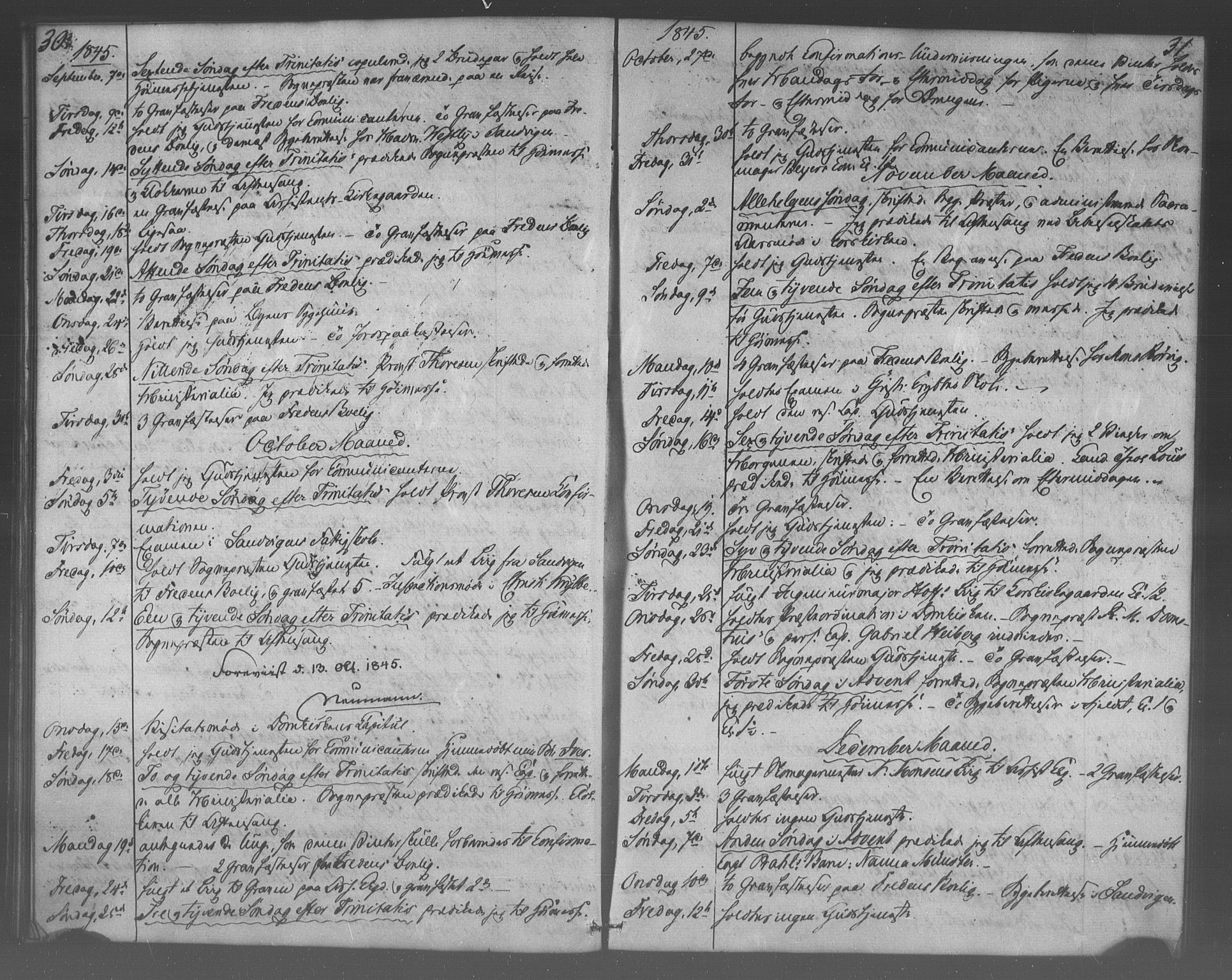 Korskirken sokneprestembete, SAB/A-76101/H/Haa/L0067: Residerende kapellans bok nr. A 2, 1844-1854, s. 30-31