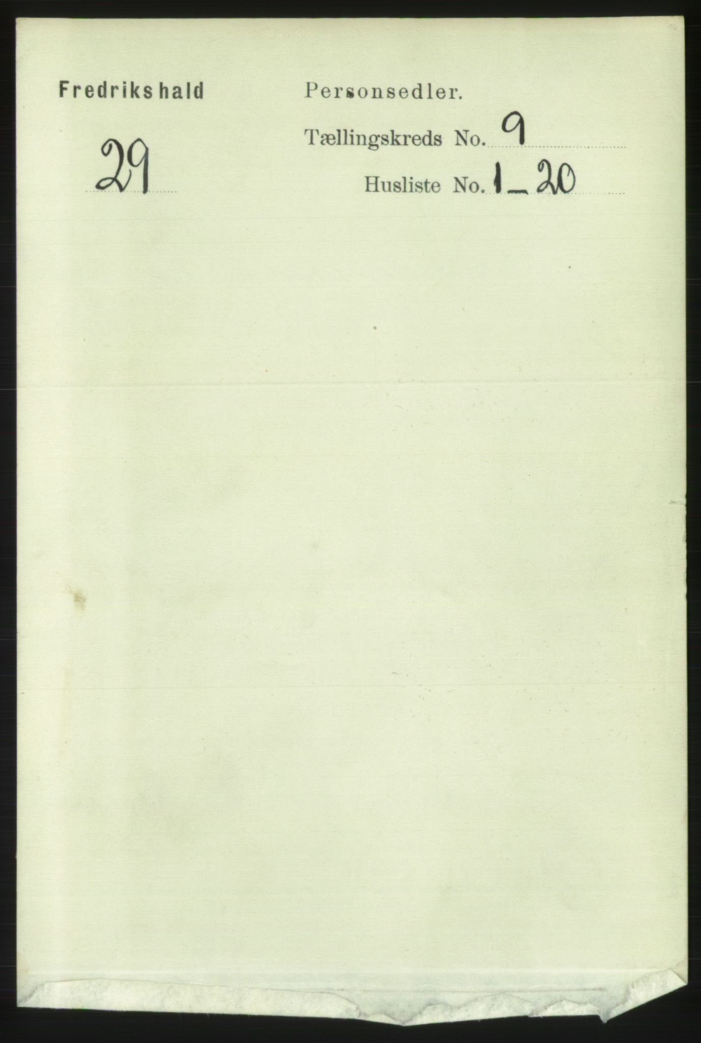 RA, Folketelling 1891 for 0101 Fredrikshald kjøpstad, 1891, s. 5909