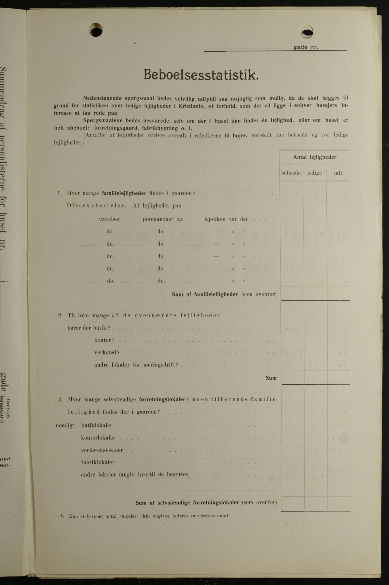 OBA, Kommunal folketelling 1.2.1908 for Kristiania kjøpstad, 1908, s. 116730