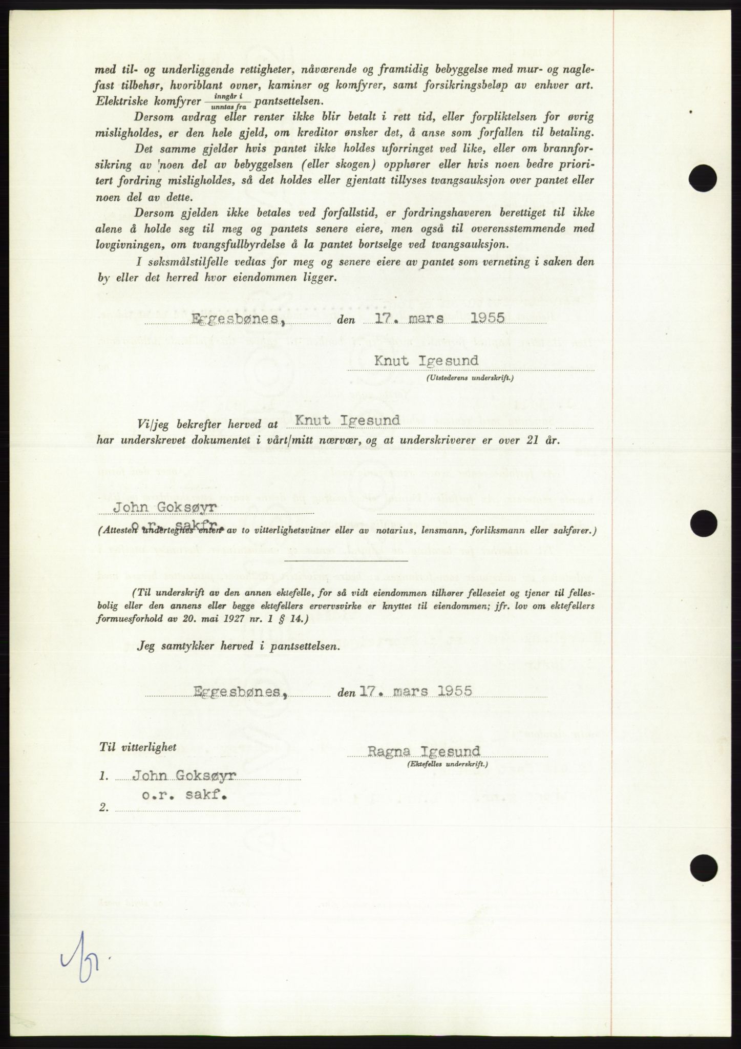 Søre Sunnmøre sorenskriveri, AV/SAT-A-4122/1/2/2C/L0126: Pantebok nr. 14B, 1954-1955, Dagboknr: 628/1955
