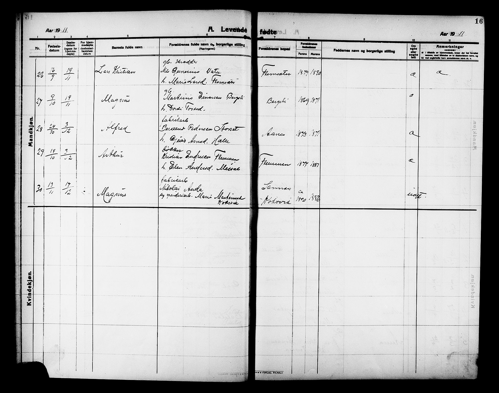 Ministerialprotokoller, klokkerbøker og fødselsregistre - Møre og Romsdal, AV/SAT-A-1454/586/L0993: Klokkerbok nr. 586C04, 1910-1918, s. 16