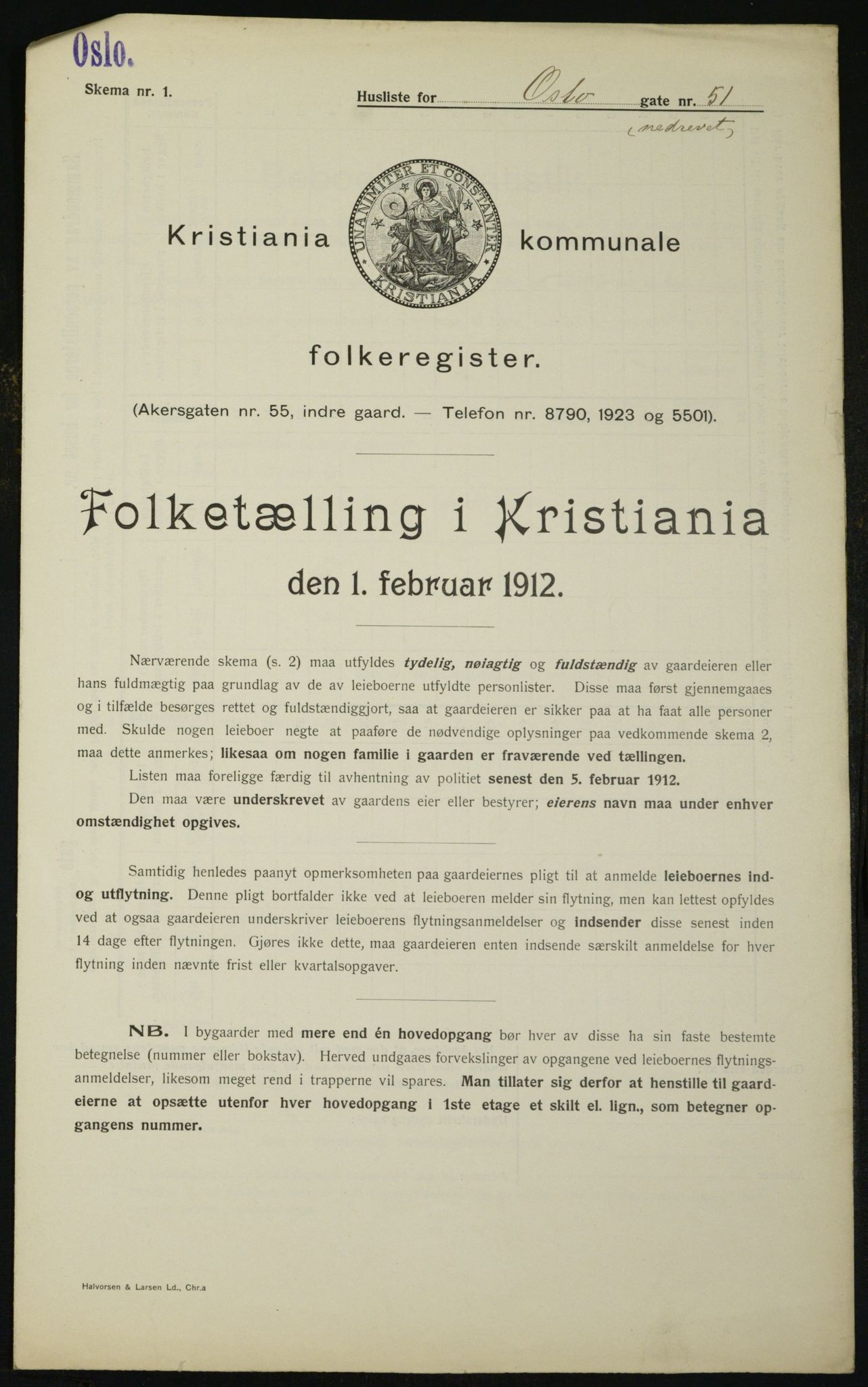 OBA, Kommunal folketelling 1.2.1912 for Kristiania, 1912, s. 77968