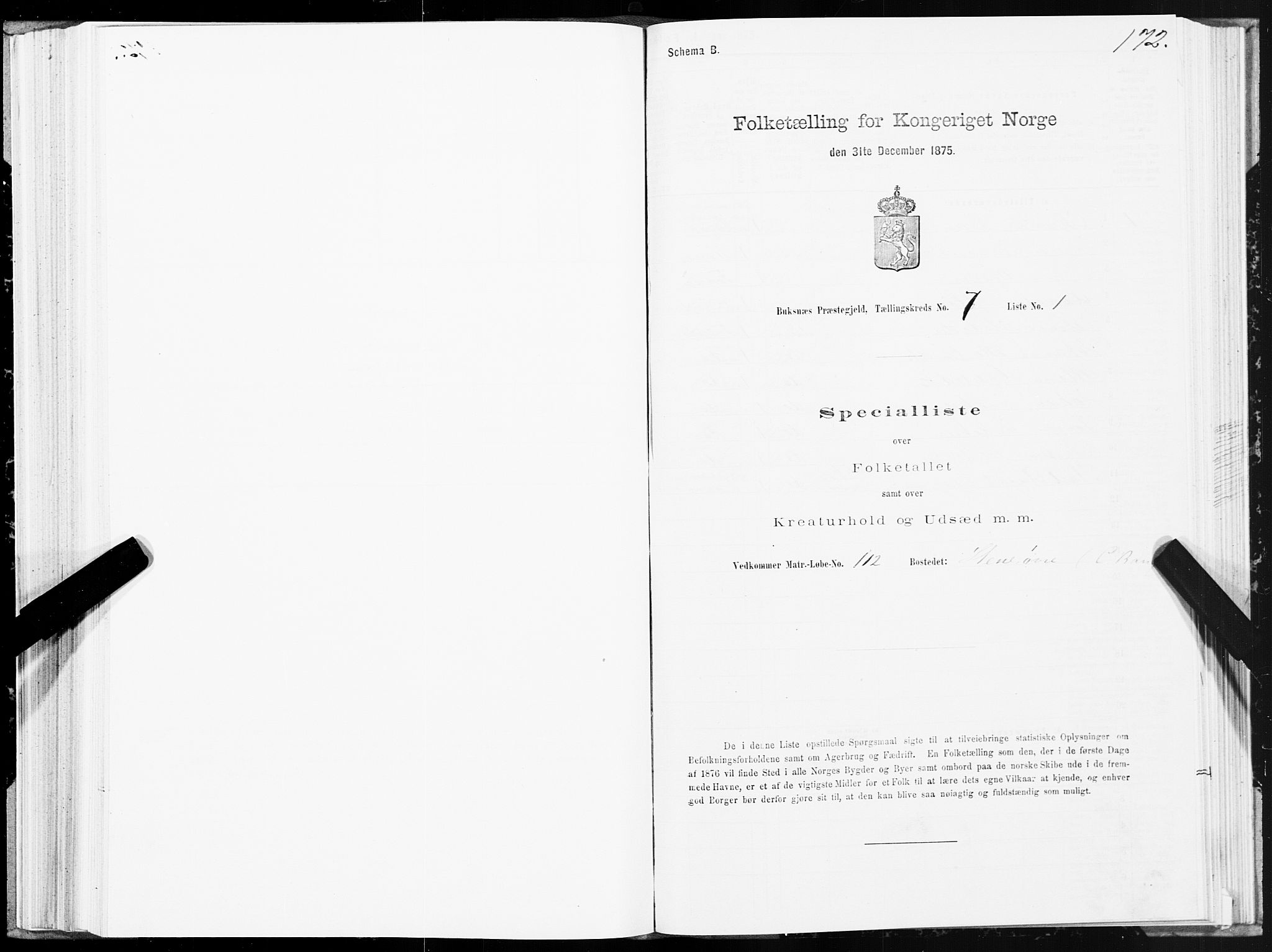 SAT, Folketelling 1875 for 1860P Buksnes prestegjeld, 1875, s. 3172