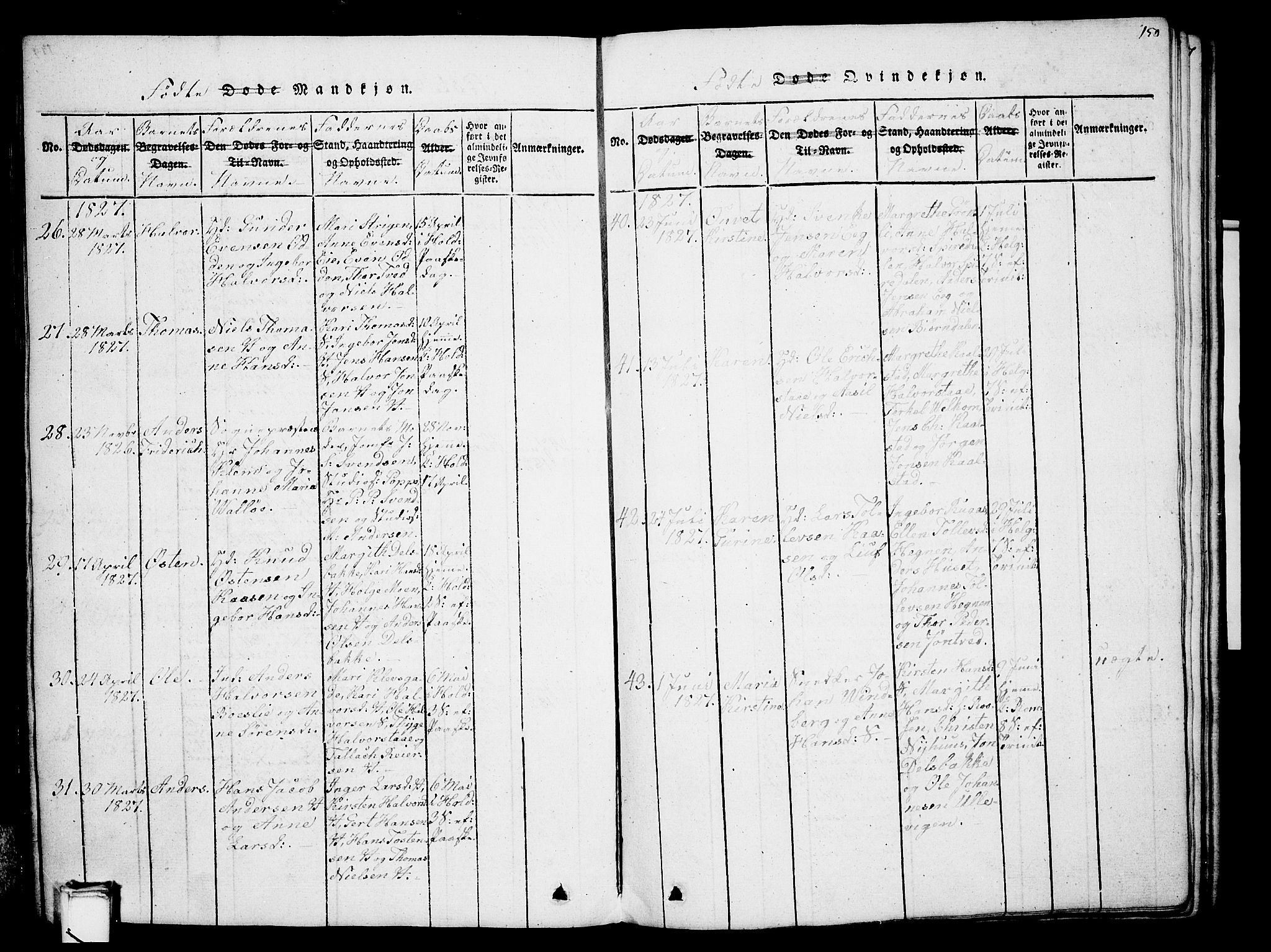 Holla kirkebøker, AV/SAKO-A-272/G/Ga/L0001: Klokkerbok nr. I 1, 1814-1830, s. 150