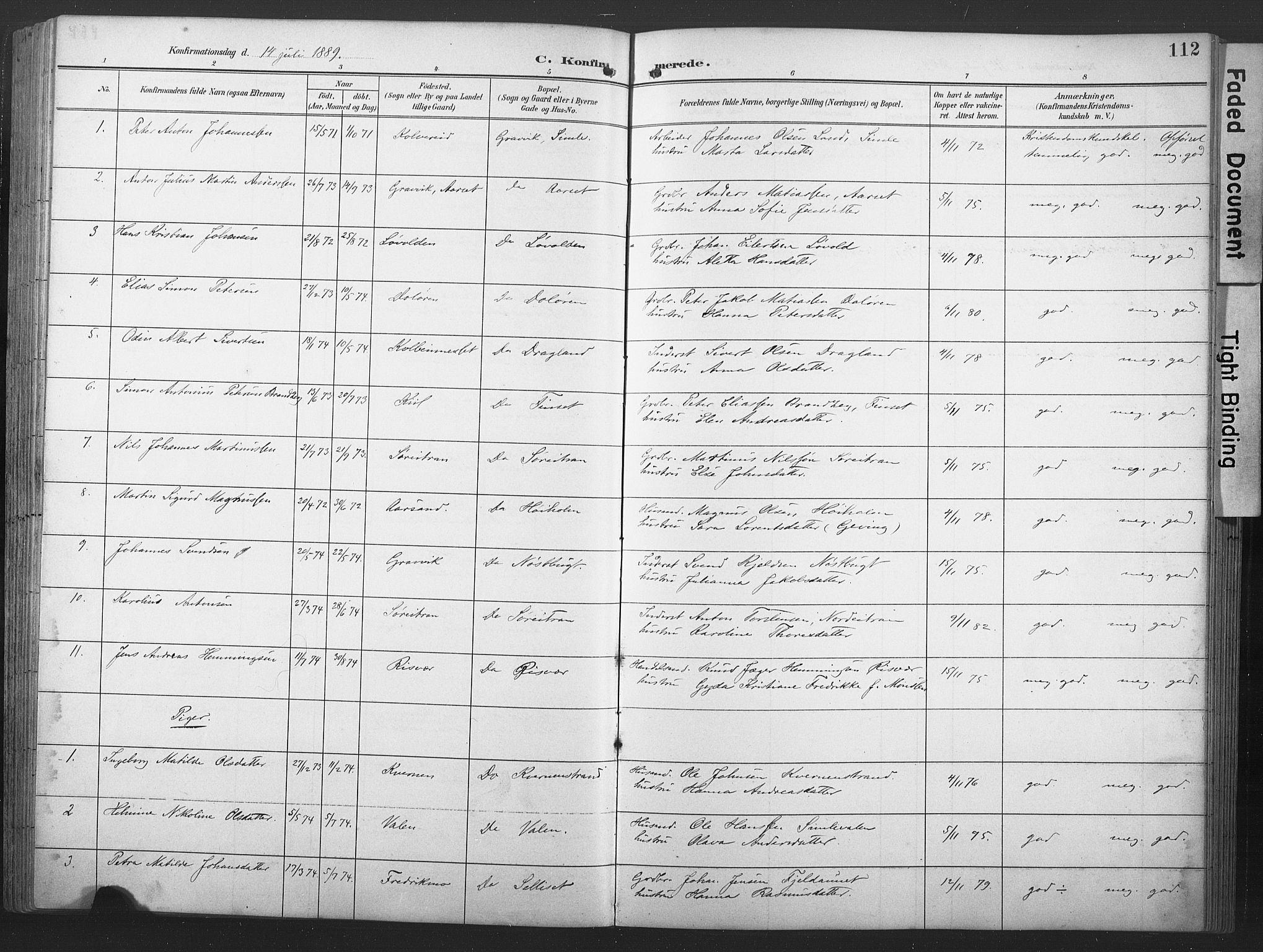 Ministerialprotokoller, klokkerbøker og fødselsregistre - Nord-Trøndelag, SAT/A-1458/789/L0706: Klokkerbok nr. 789C01, 1888-1931, s. 112