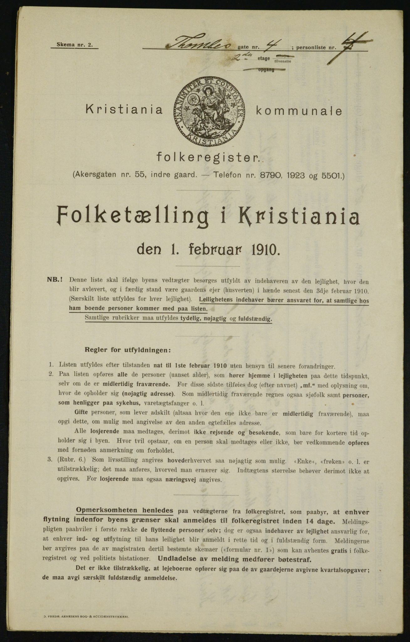 OBA, Kommunal folketelling 1.2.1910 for Kristiania, 1910, s. 103665
