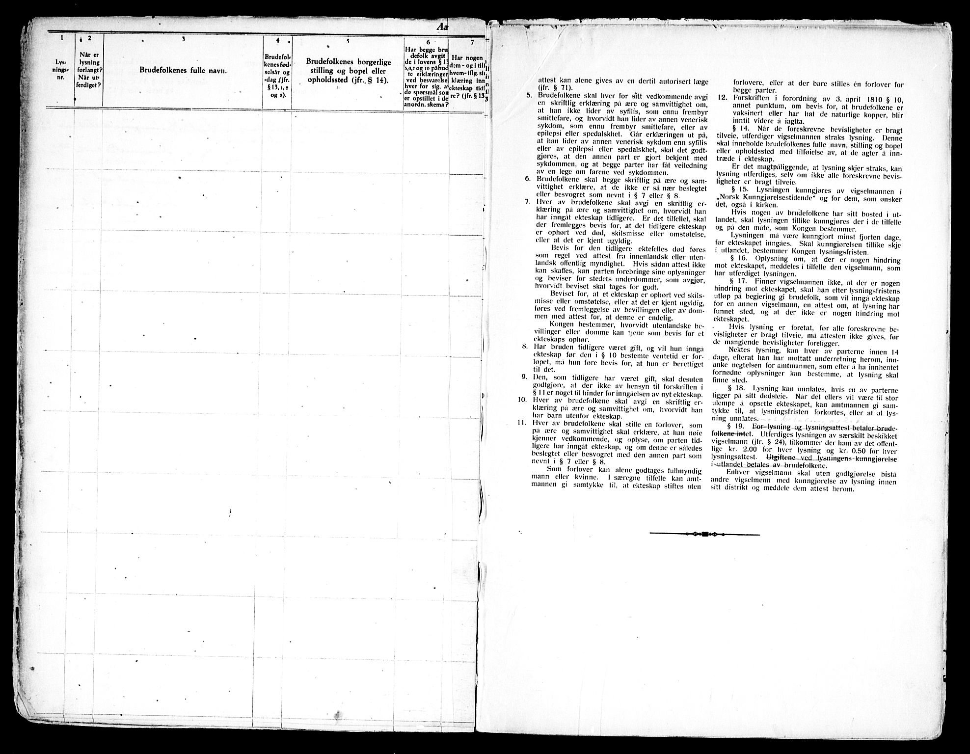 Nannestad prestekontor Kirkebøker, AV/SAO-A-10414a/H/Ha/L0003: Lysningsprotokoll nr. I 3, 1919-1958