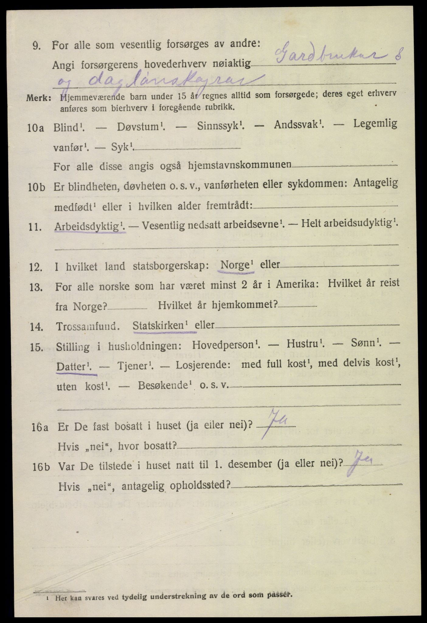 SAK, Folketelling 1920 for 0936 Hornnes herred, 1920, s. 812