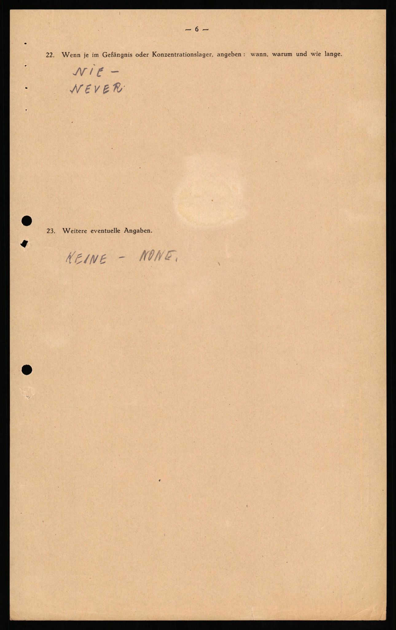 Forsvaret, Forsvarets overkommando II, AV/RA-RAFA-3915/D/Db/L0013: CI Questionaires. Tyske okkupasjonsstyrker i Norge. Tyskere., 1945-1946, s. 155