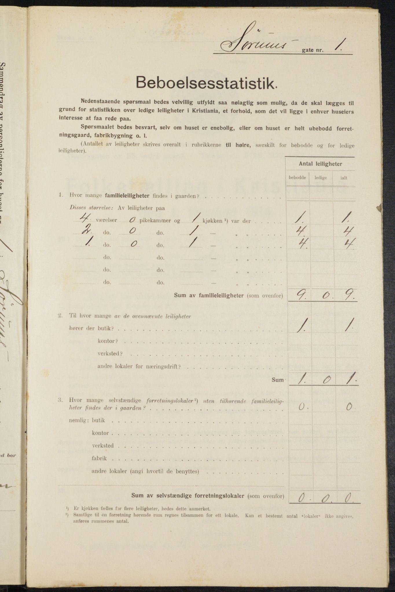 OBA, Kommunal folketelling 1.2.1914 for Kristiania, 1914, s. 107598