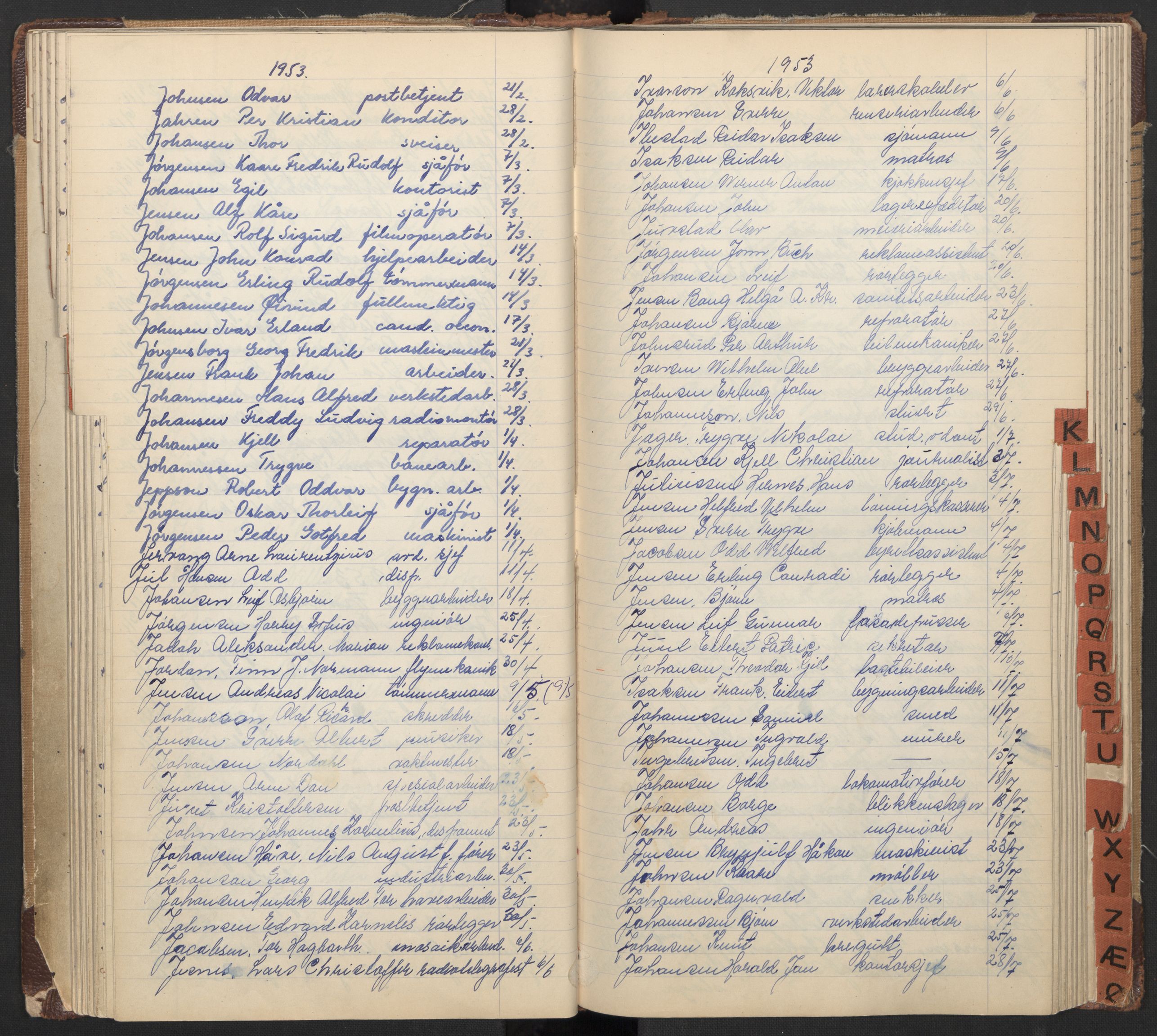Oslo byfogd avd. I, AV/SAO-A-10220/L/La/L0008: Vigselsregister, 1951-1954, s. 65