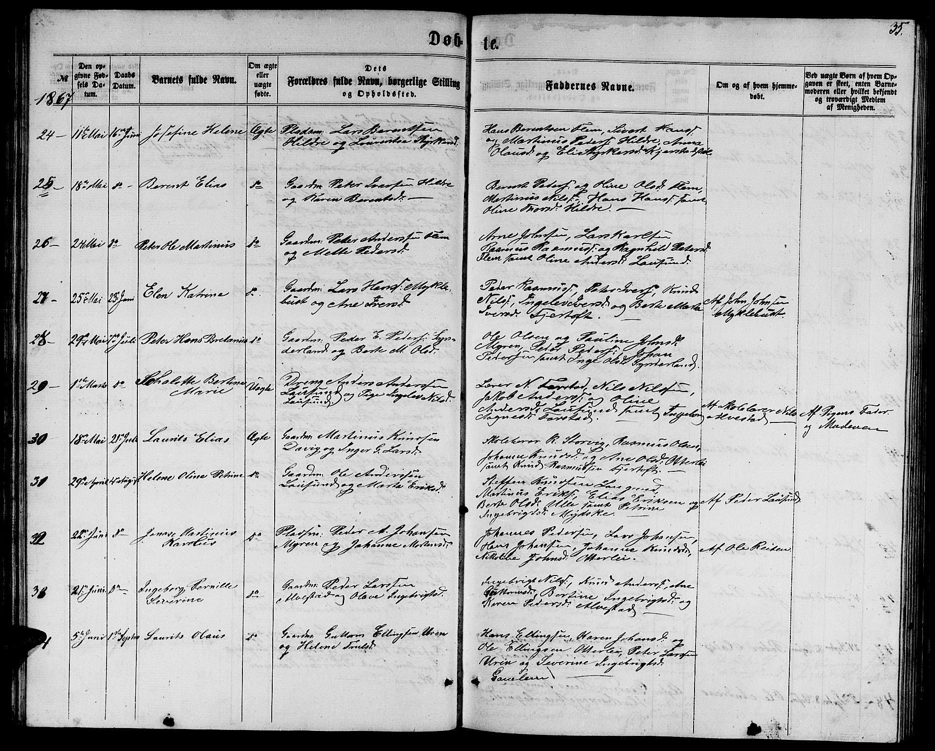 Ministerialprotokoller, klokkerbøker og fødselsregistre - Møre og Romsdal, SAT/A-1454/536/L0508: Klokkerbok nr. 536C03, 1860-1870, s. 35