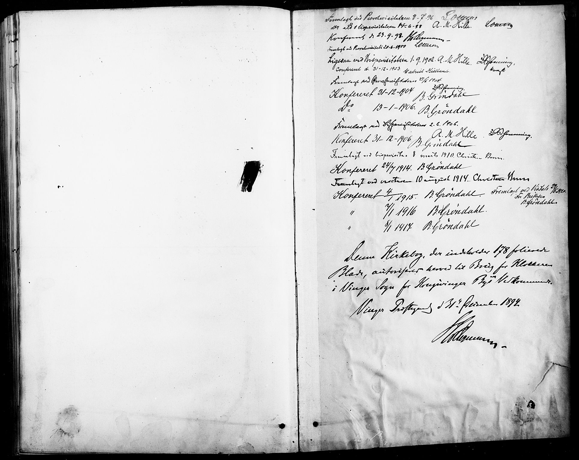 Vinger prestekontor, AV/SAH-PREST-024/H/Ha/Hab/L0005: Klokkerbok nr. 5, 1895-1920