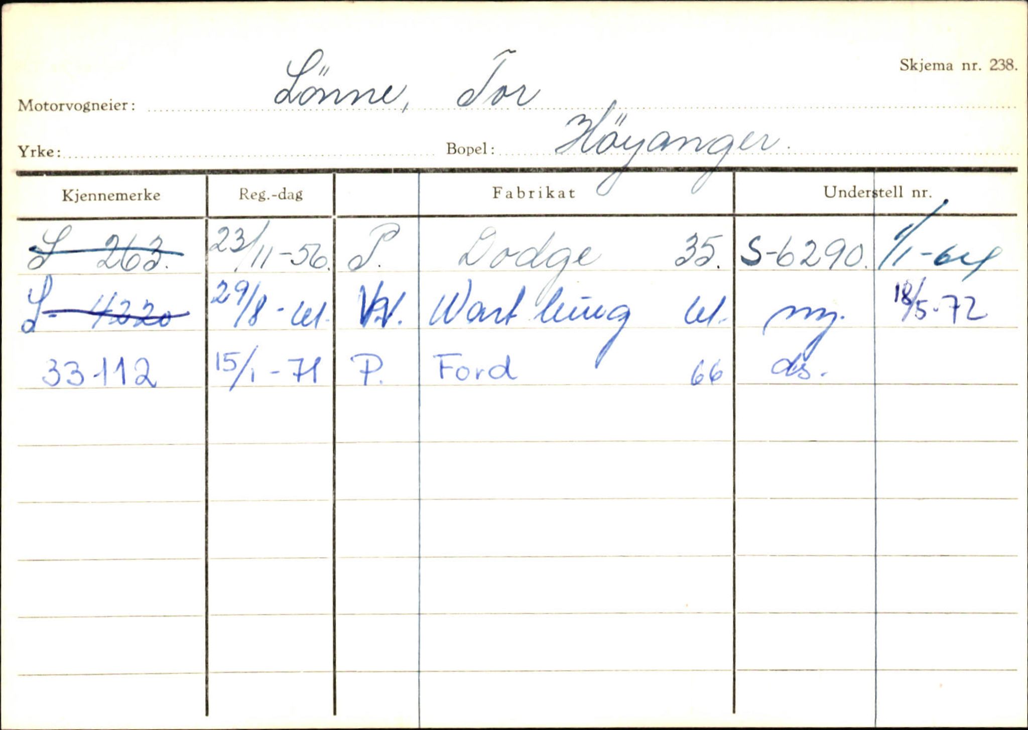 Statens vegvesen, Sogn og Fjordane vegkontor, AV/SAB-A-5301/4/F/L0130: Eigarregister Eid T-Å. Høyanger A-O, 1945-1975, s. 2066