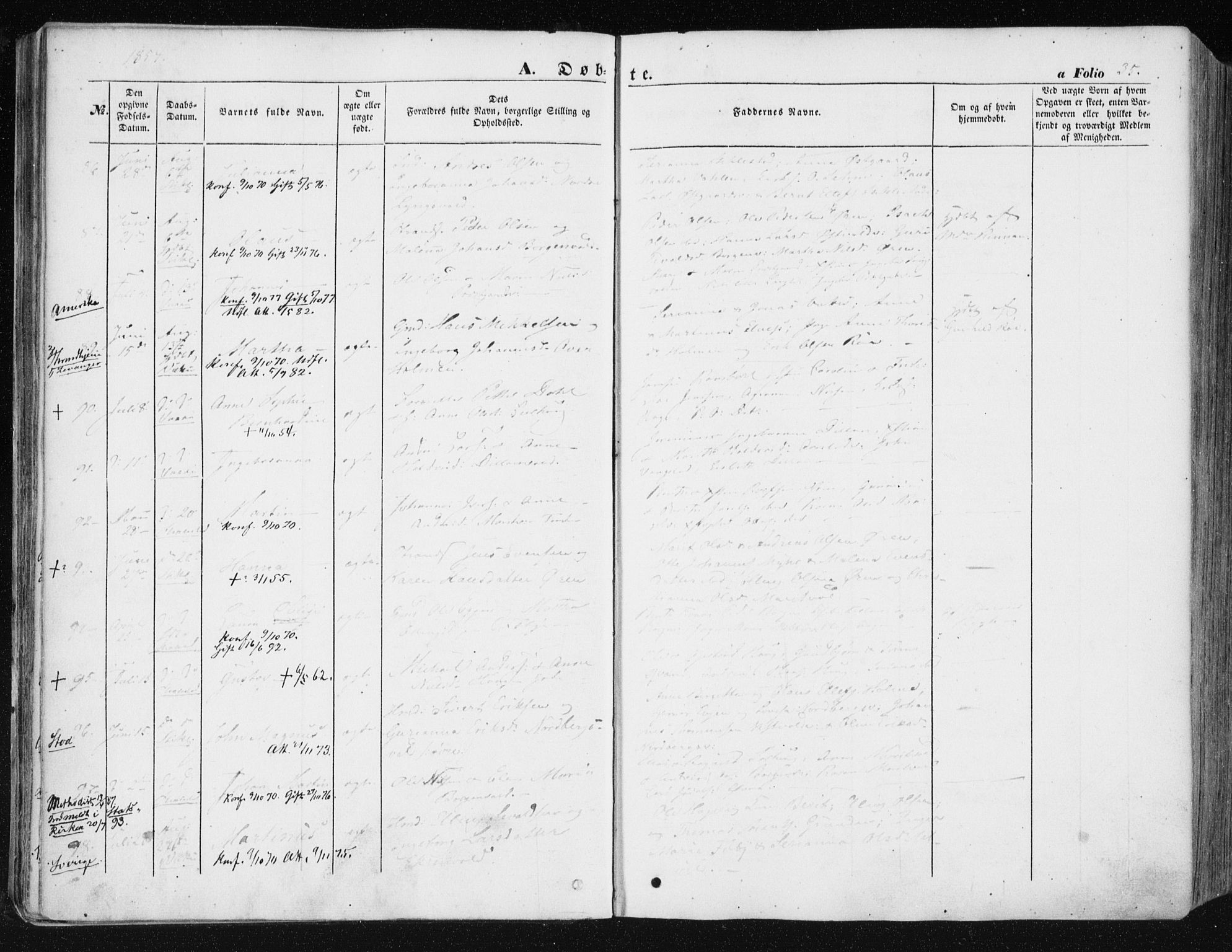 Ministerialprotokoller, klokkerbøker og fødselsregistre - Nord-Trøndelag, SAT/A-1458/723/L0240: Ministerialbok nr. 723A09, 1852-1860, s. 35