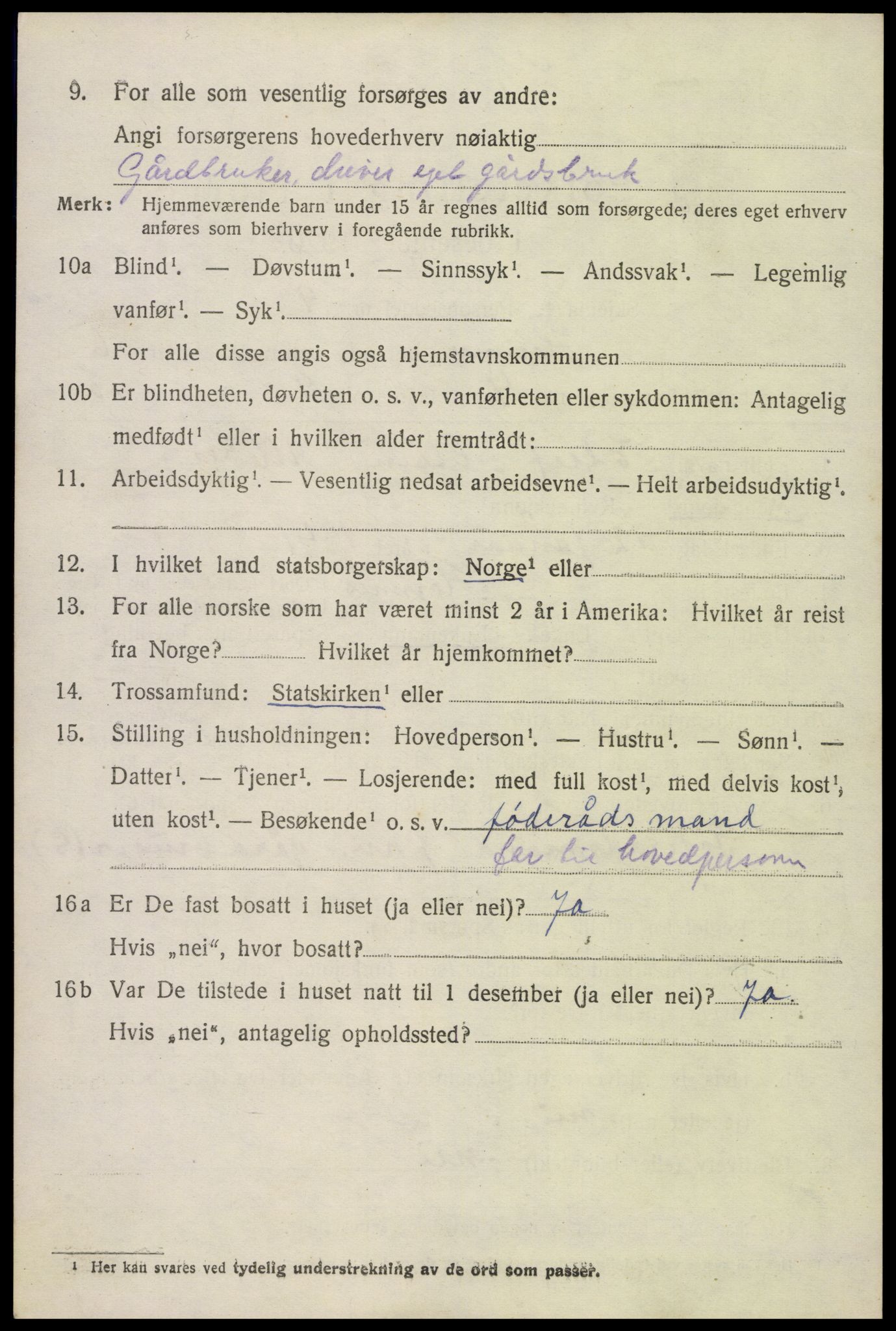 SAK, Folketelling 1920 for 0936 Hornnes herred, 1920, s. 1604