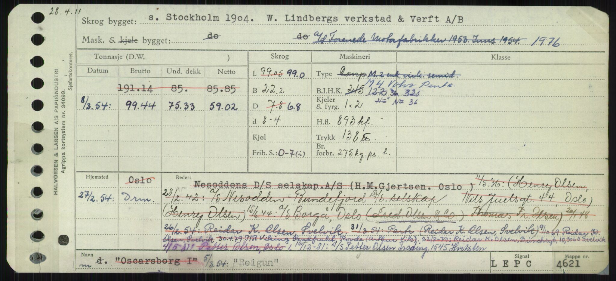 Sjøfartsdirektoratet med forløpere, Skipsmålingen, RA/S-1627/H/Ha/L0004/0002: Fartøy, Mas-R / Fartøy, Odin-R, s. 593