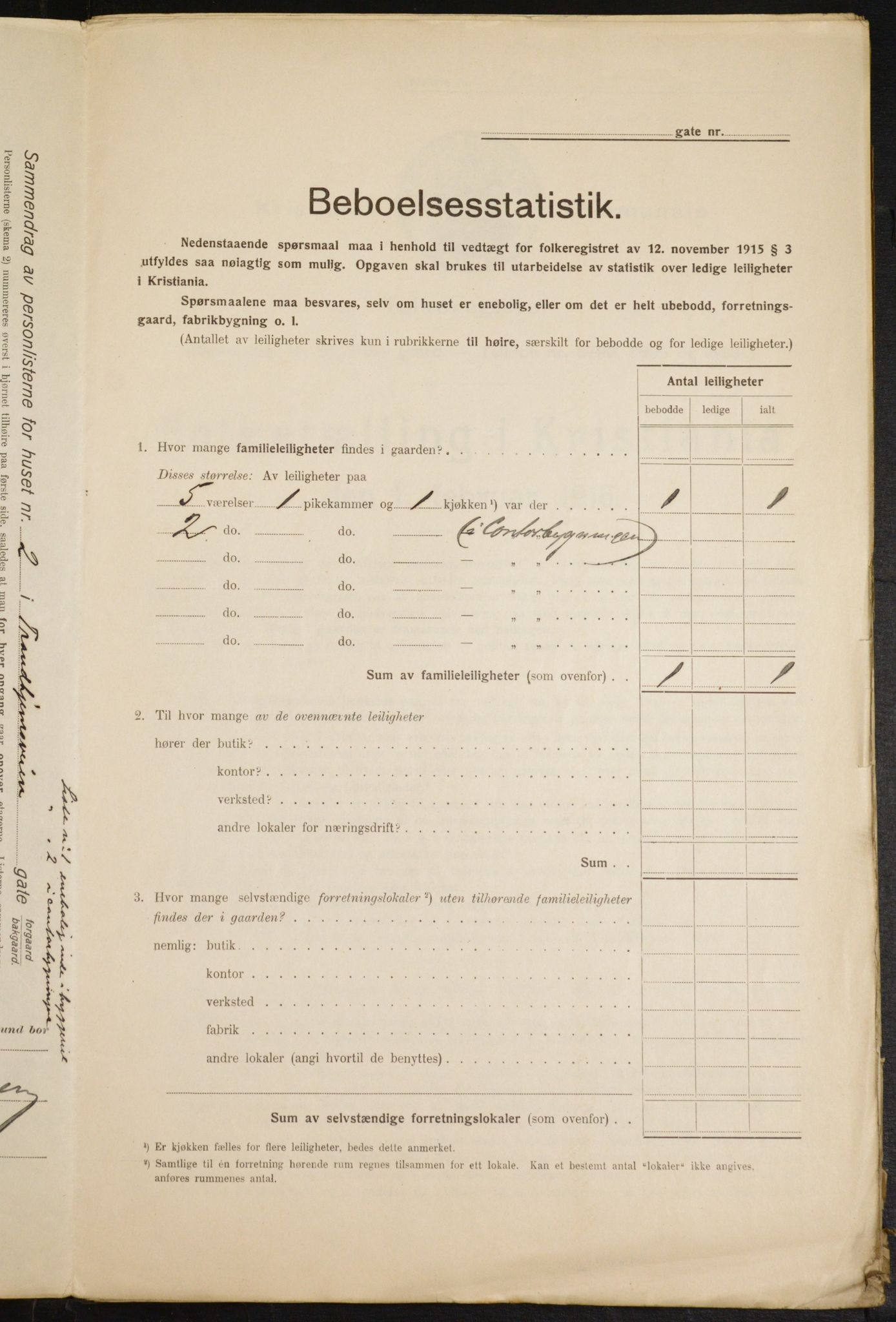 OBA, Kommunal folketelling 1.2.1916 for Kristiania, 1916, s. 119156