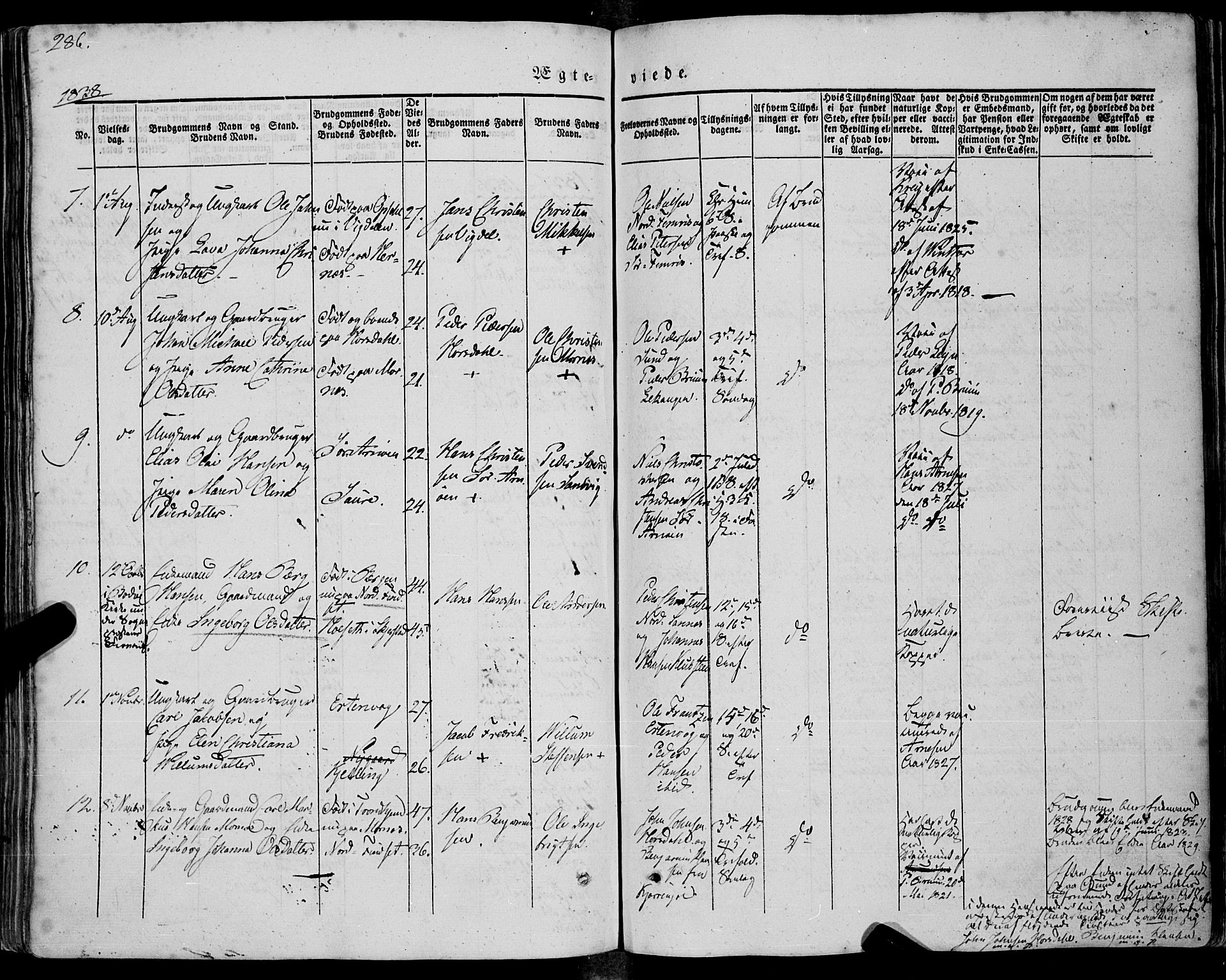 Ministerialprotokoller, klokkerbøker og fødselsregistre - Nordland, AV/SAT-A-1459/805/L0097: Ministerialbok nr. 805A04, 1837-1861, s. 286