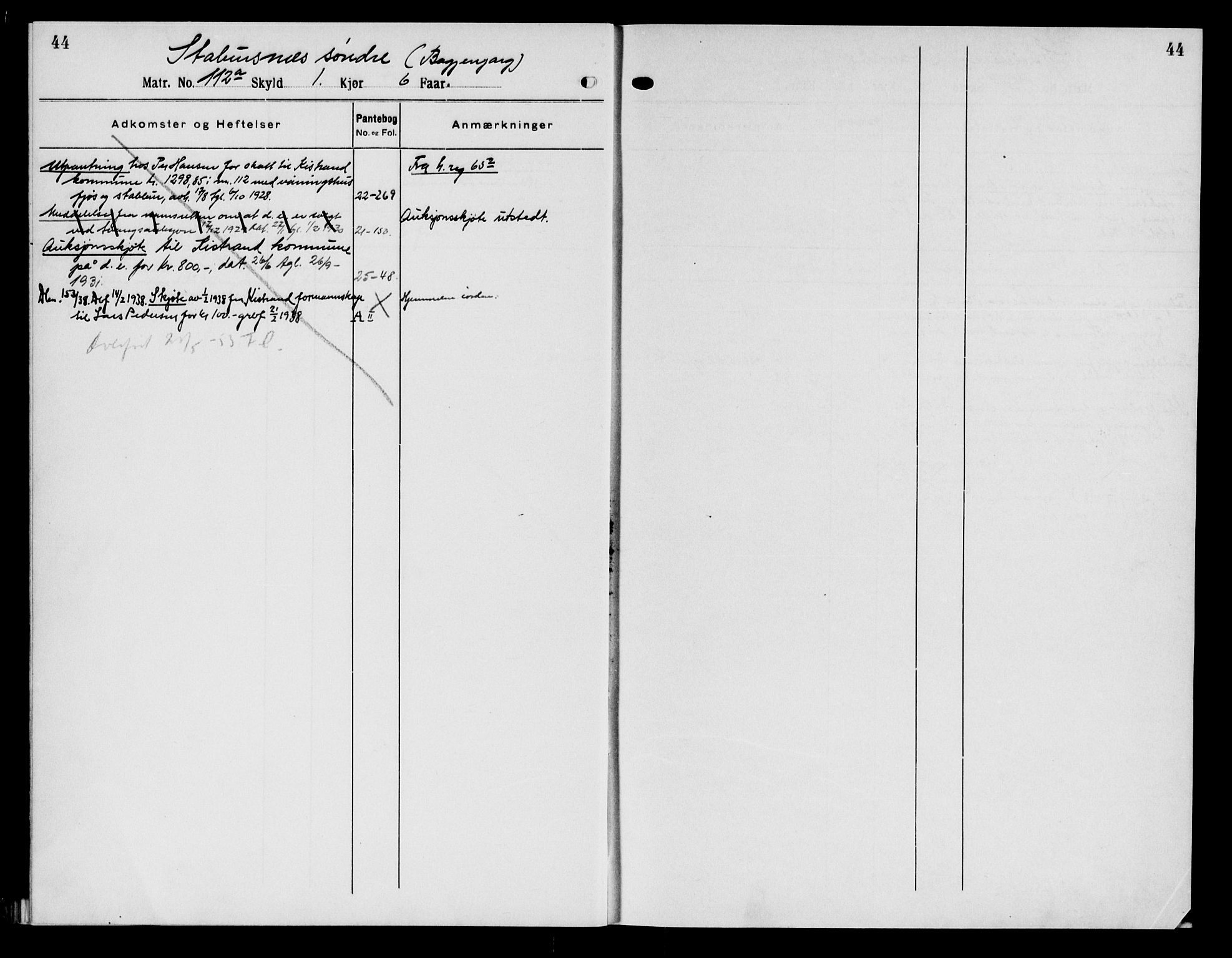 Hammerfest fogderi/sorenskriveri, AV/SATØ-S-0056/1/K/Kb/L0017realpant: Panteregister nr. 17, s. 44