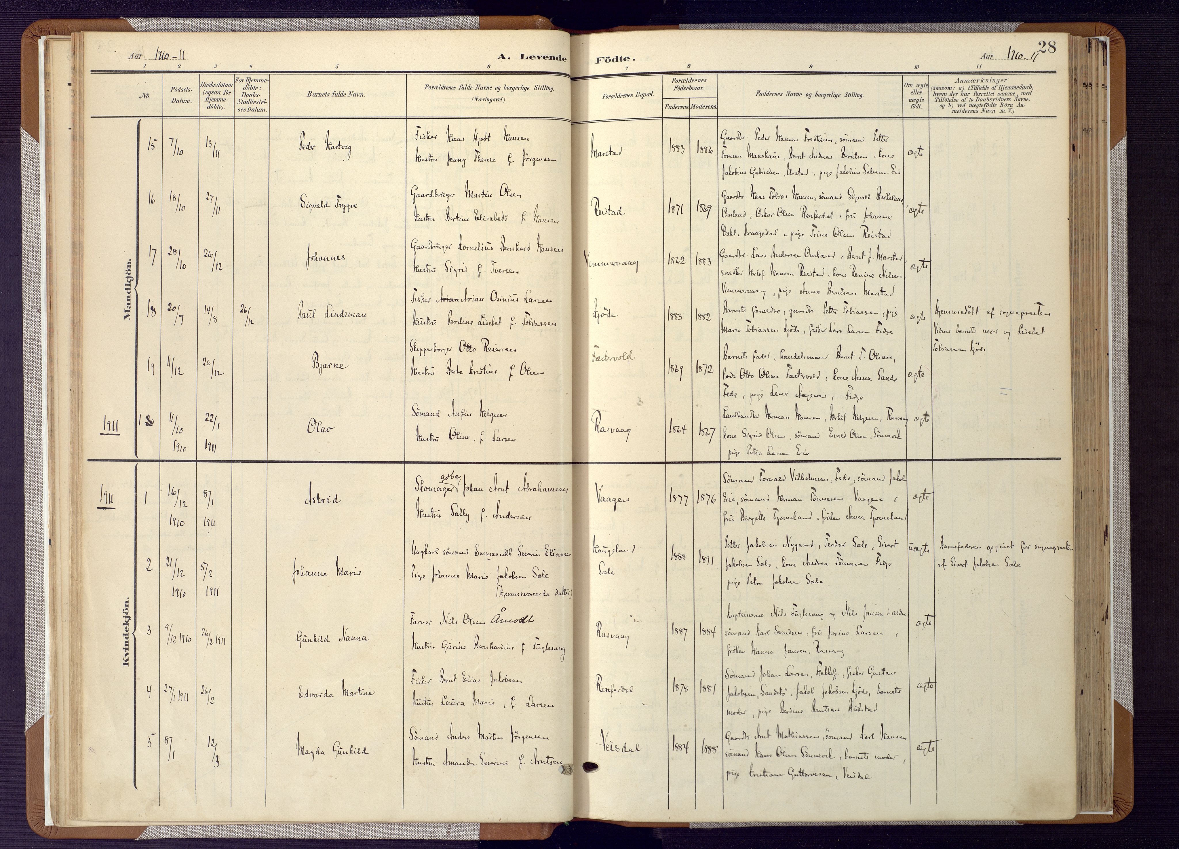 Flekkefjord sokneprestkontor, AV/SAK-1111-0012/F/Fa/Fab/L0007: Ministerialbok nr. A 7, 1902-1921, s. 28