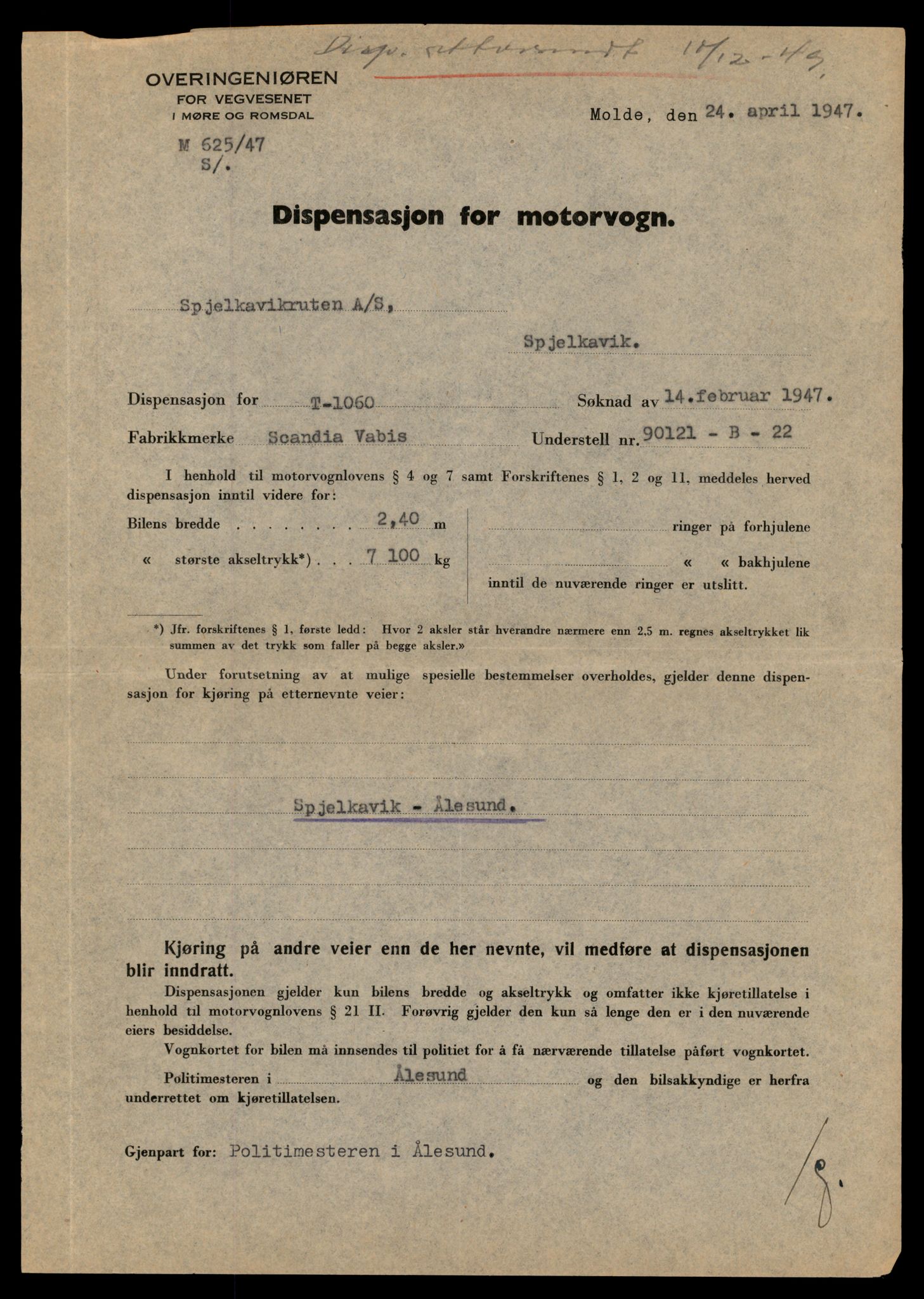 Møre og Romsdal vegkontor - Ålesund trafikkstasjon, AV/SAT-A-4099/F/Fe/L0010: Registreringskort for kjøretøy T 1050 - T 1169, 1927-1998, s. 290