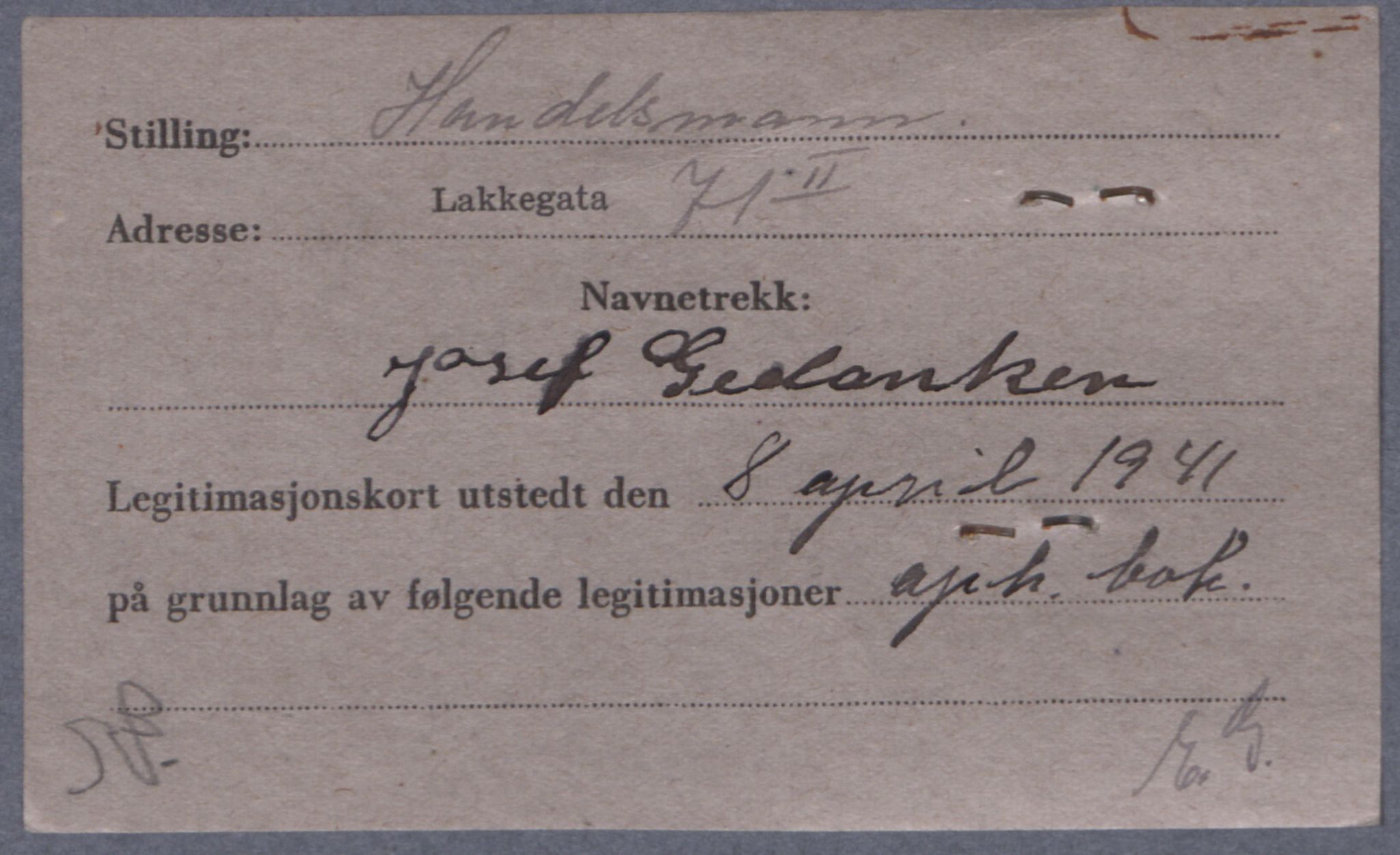 Sosialdepartementet, Våre Falne, AV/RA-S-1708/E/Ee/Eea/L0021A: Legitimasjonskort med fotografier for jøder, 1941-1942, s. 144